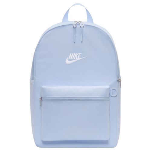 light blue mesh backpack nike Hayward HJ8200 26L Backpack, Smokey Blue/Glacier Blue/Denim Turq, One Size, SPORTSWEAR : Electronics zippered main compartment Internal 15” laptop sleeve Zippered front and side compartments Side storage compartment Padded and adjustable shoulder straps Top haul loop Soft zipper pulls 12W x 17H x 6D 23L capacity 100% polyester Spot clean The Nike Heritage 2.0 Backpack (23L) is imported Nike Brasilia Mesh Backpack