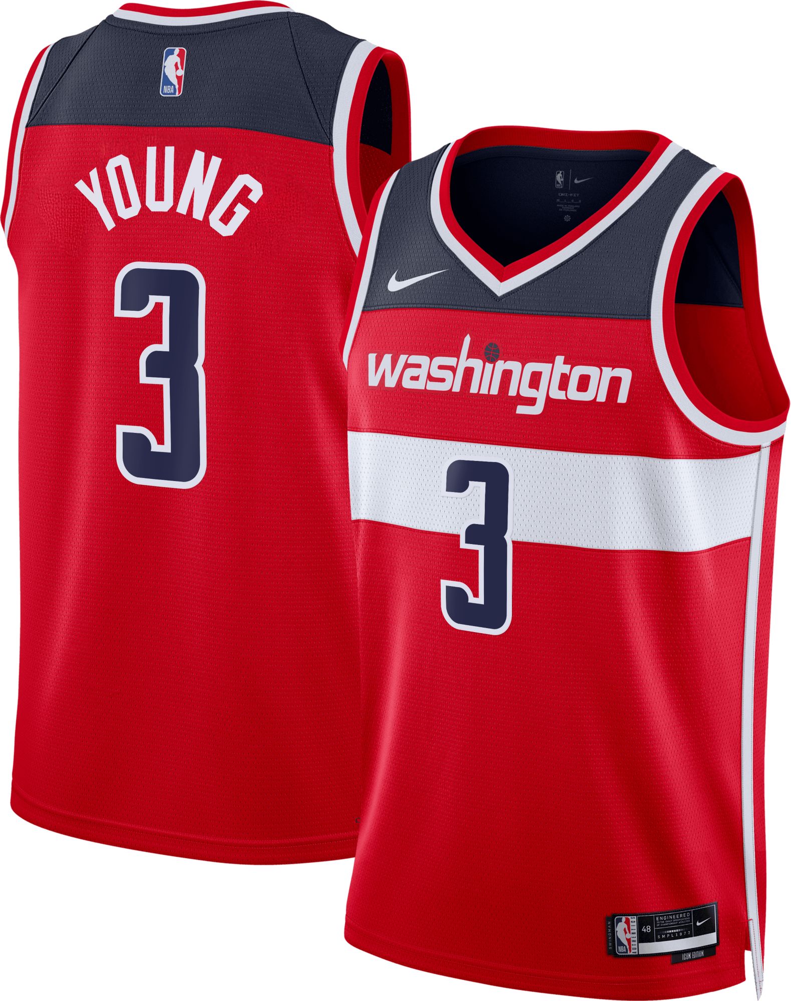 Nike Adult Washington Wizards Trae Young #3 Red Swingman Icon Jersey product image