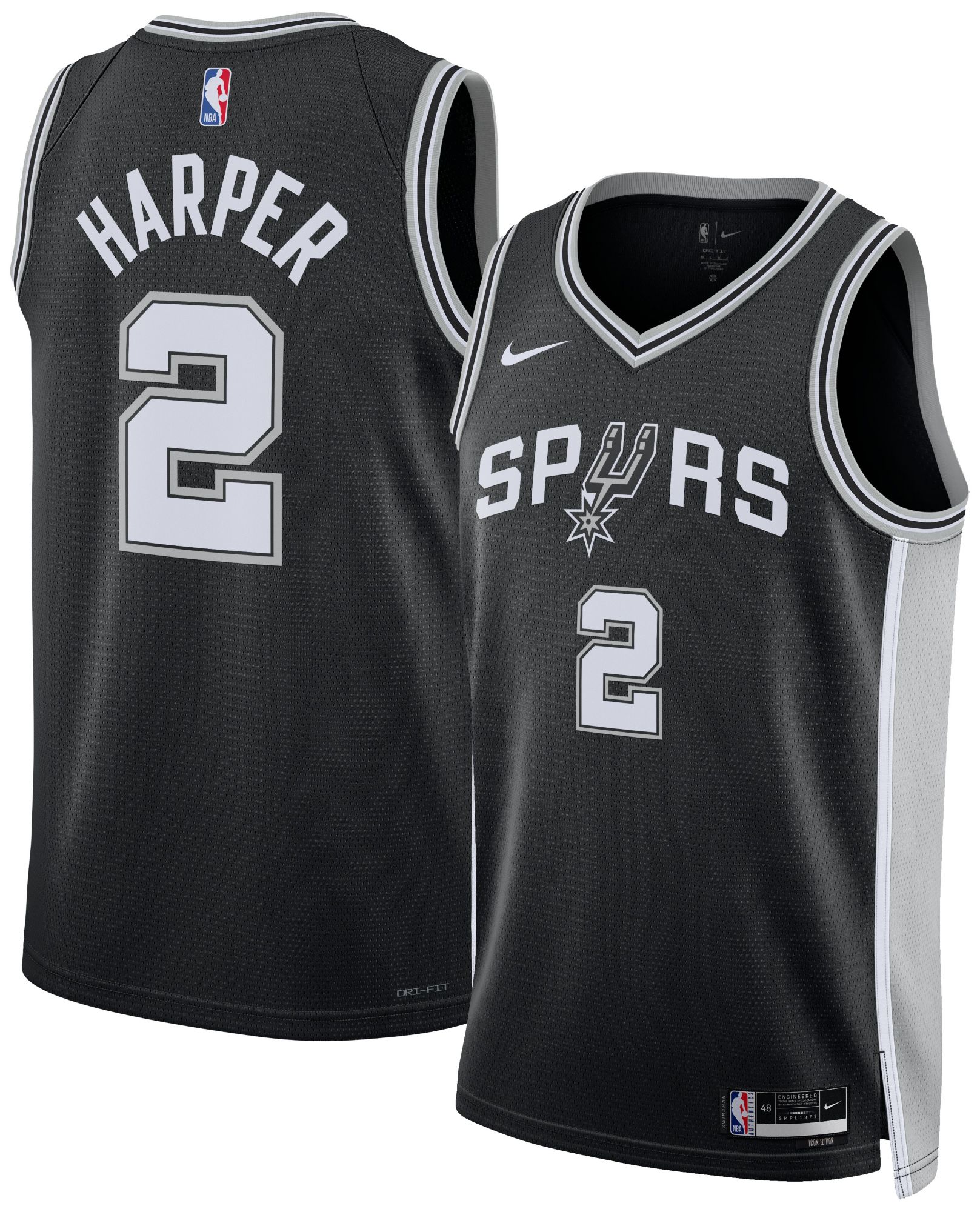 Nike Men's San Antonio Spurs Dylan Harper Icon Edition Jersey