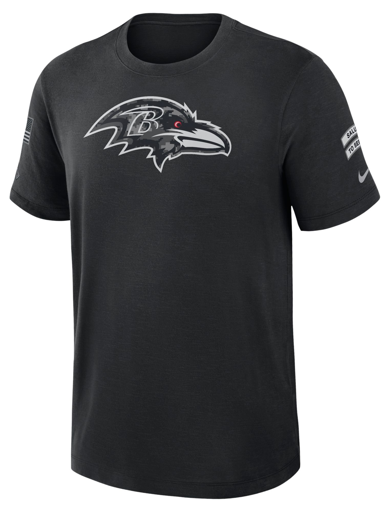 XXLサイズThe Ravens 2026 FES T-shirt（Black） Nike Men's Baltimore Ravens Salute To Service 2026 Slub T-Shirt