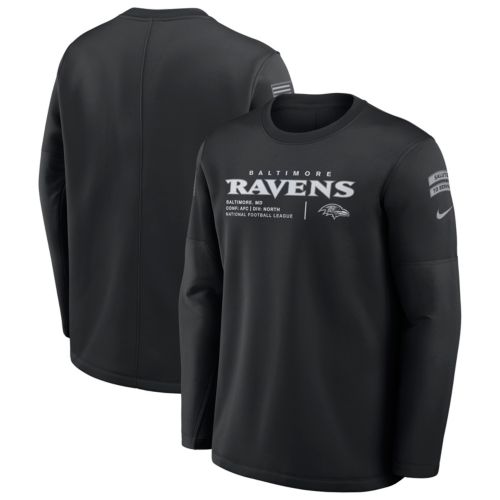 Nike Men's Baltimore Ravens Black Club Fleece Arch Crewneck