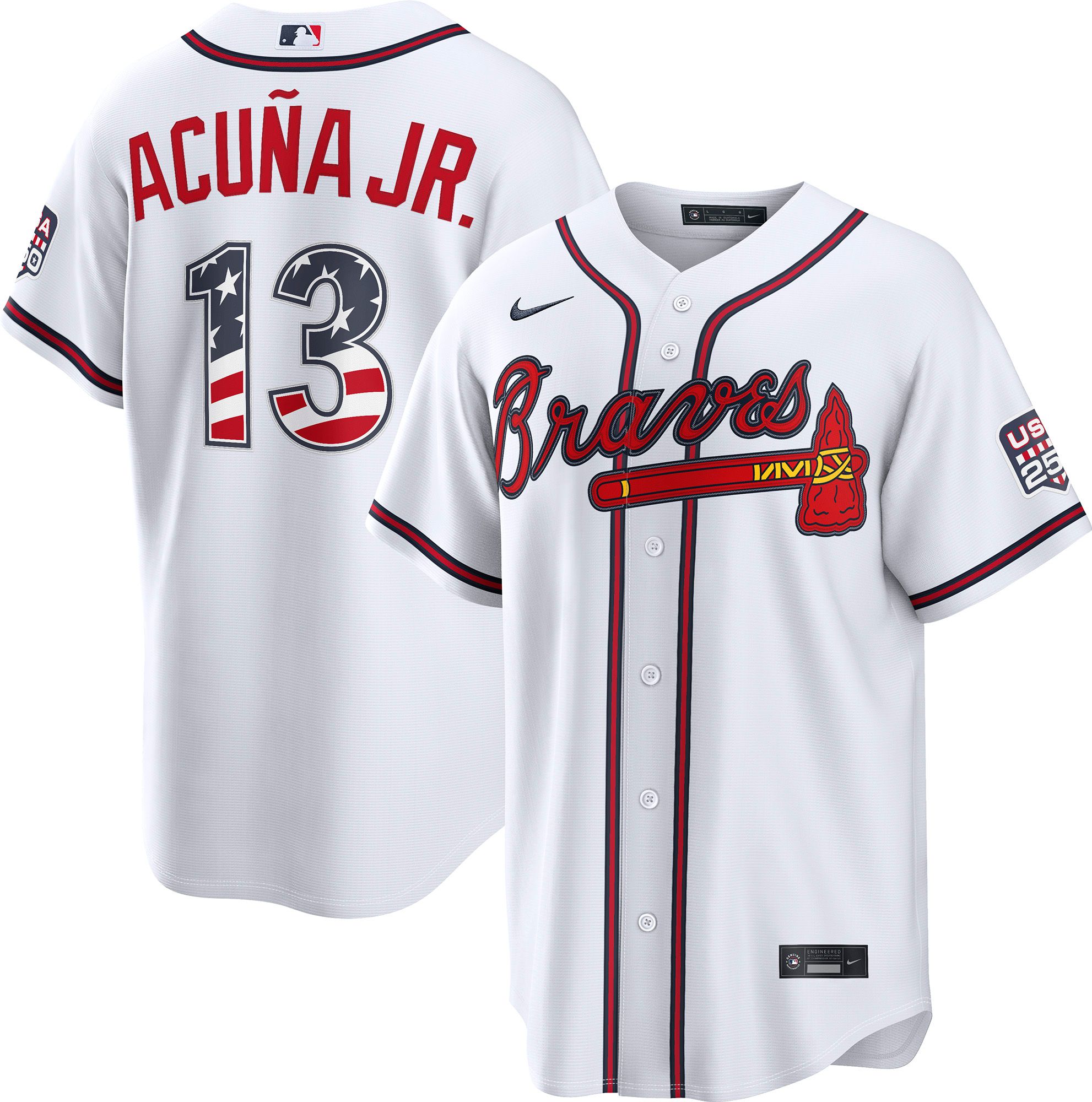 Nike Men's Atlanta Braves Ronald Acuña Jr. #13 4th of July Home