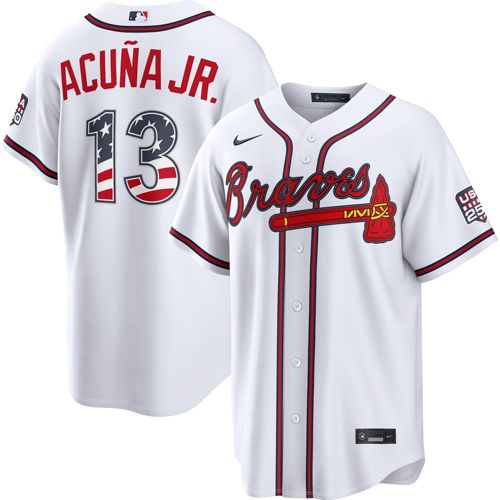 Nike Men's Atlanta Braves Black Ronald Acuña Jr. #13 Carbon