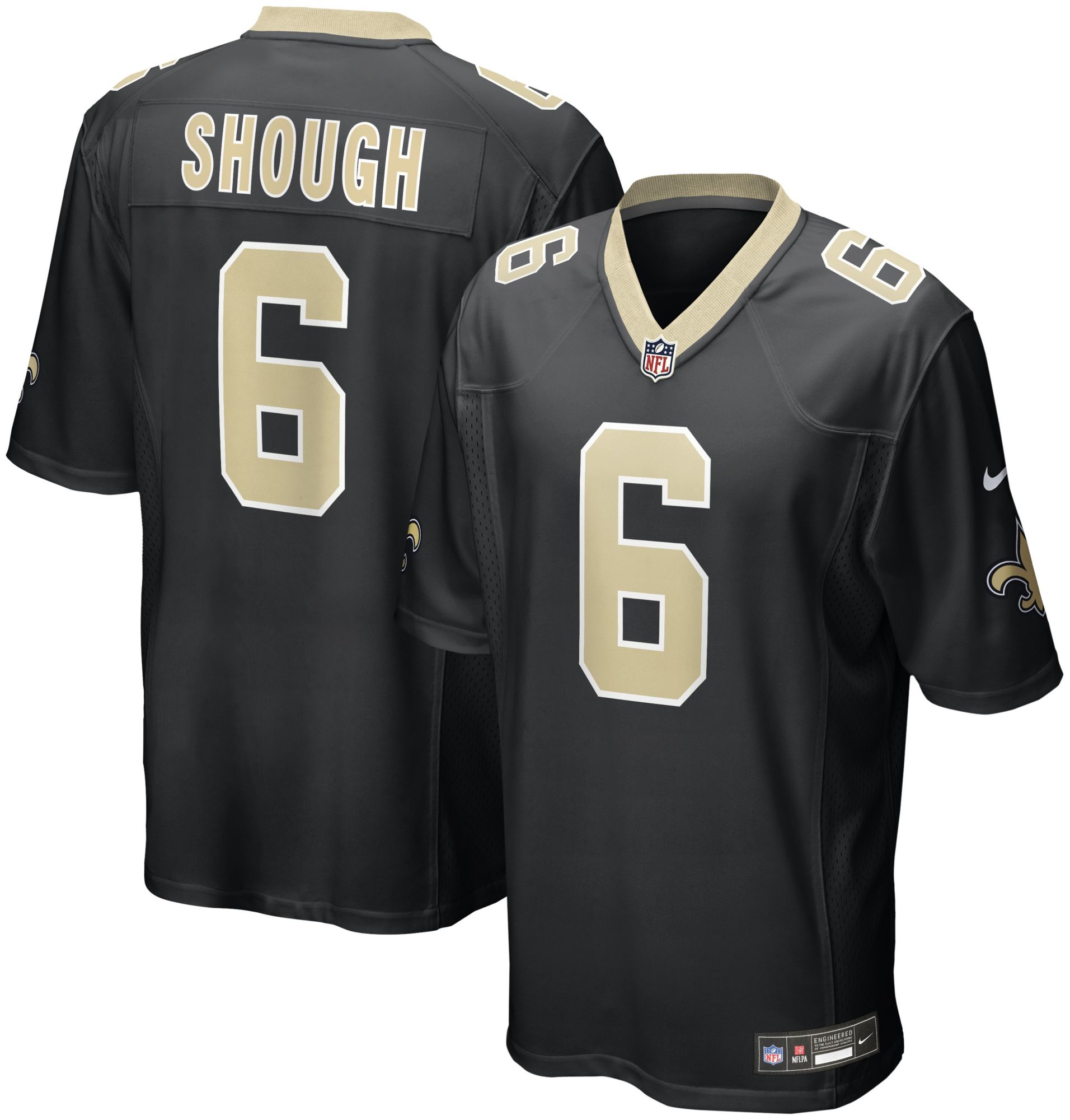 「レア」「希少」ケリー ウェアストラー　SAINTS HAND　ハンドオブジェ Nike Men's New Orleans Saints Black Tyler Shough #6 Game Jersey