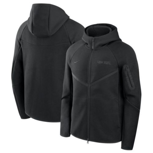 Nike Men's Ohio State Buckeyes Black Tech Fleece Full-Zip Hoodie