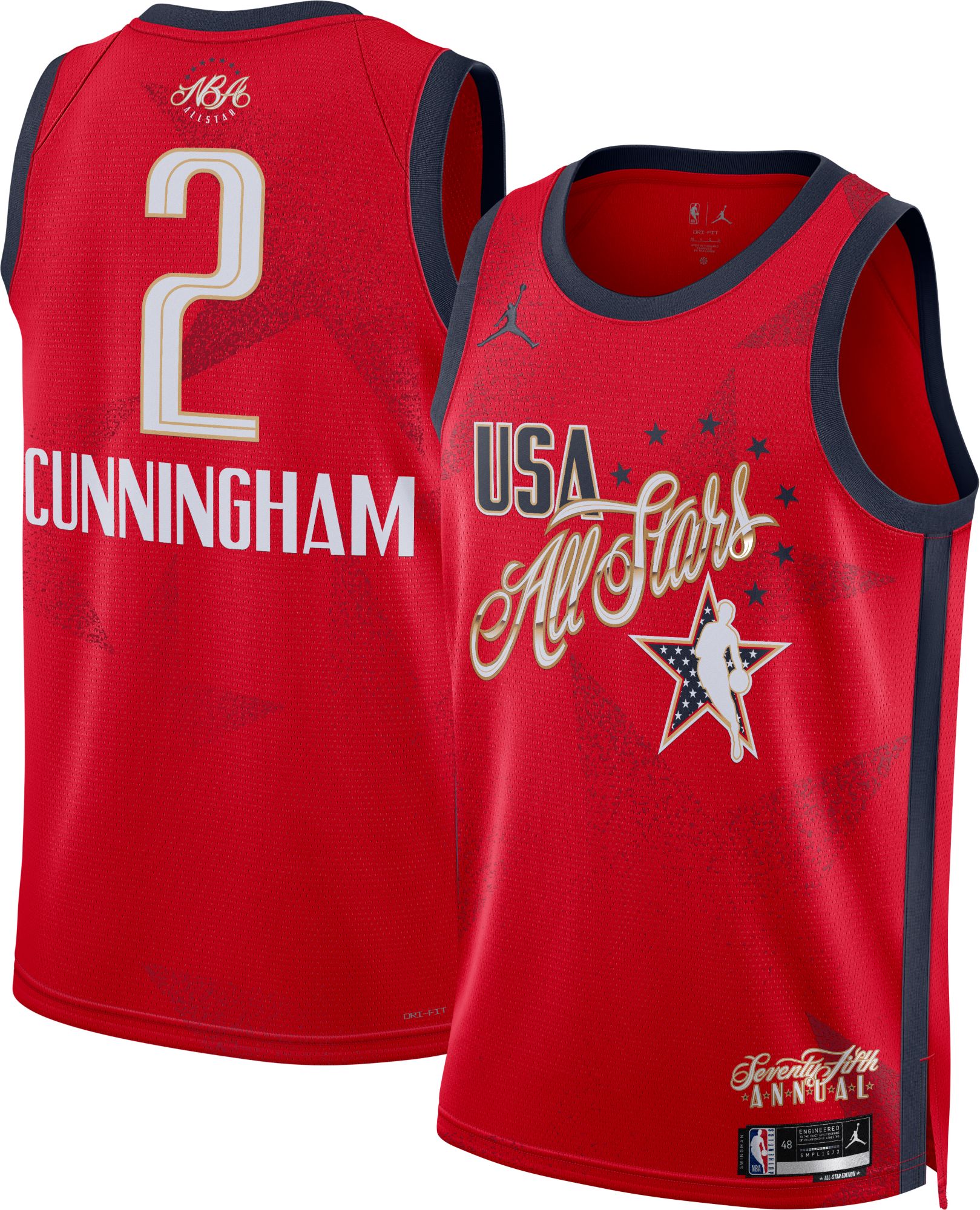 Jordan Adult 2025-26 NBA All-Star Game Cade Cunningham #2 Red Swingman Jersey product image