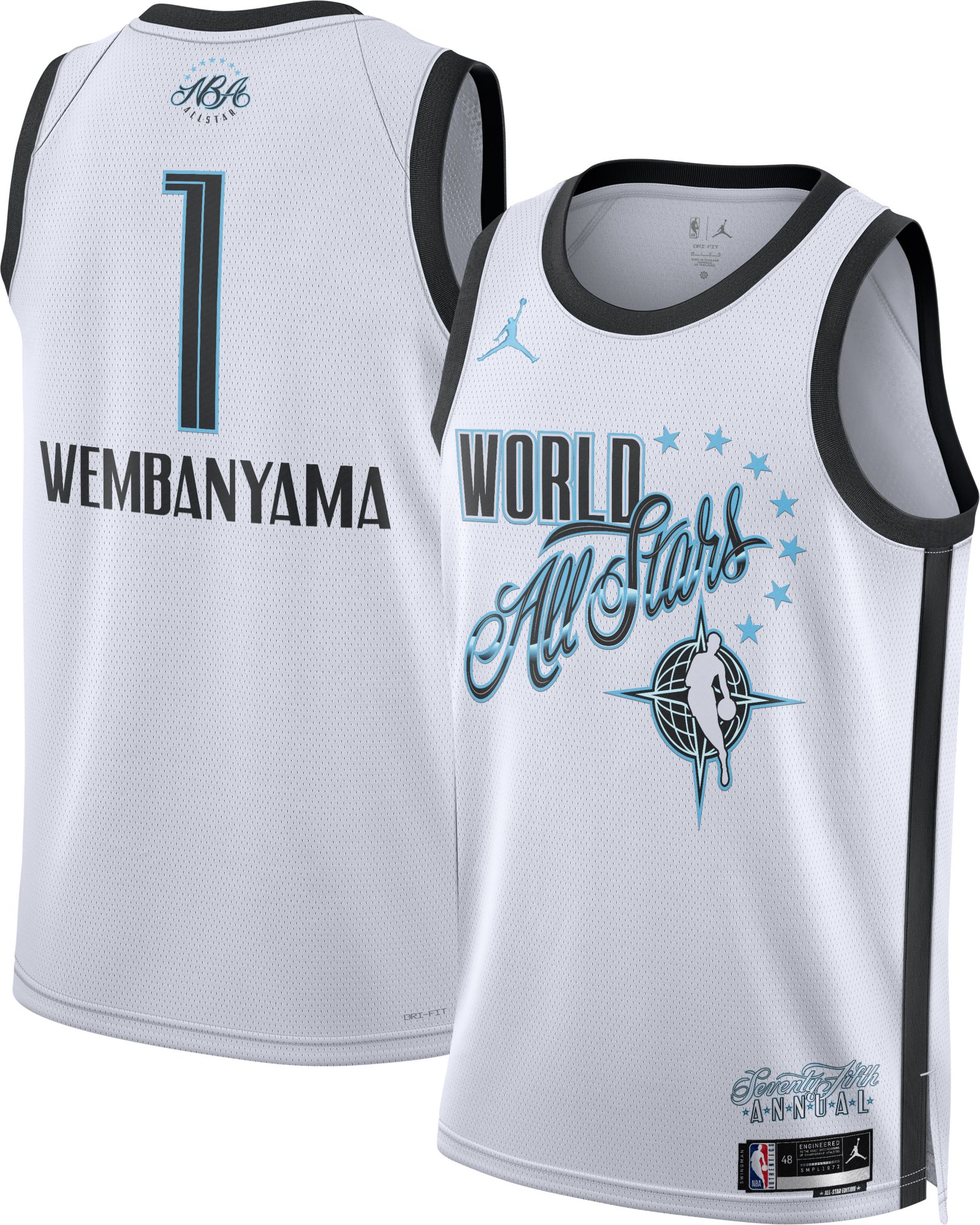 Jordan Adult 2025-26 NBA All-Star Game Victor Wembanyama #1 White Swingman Jersey product image