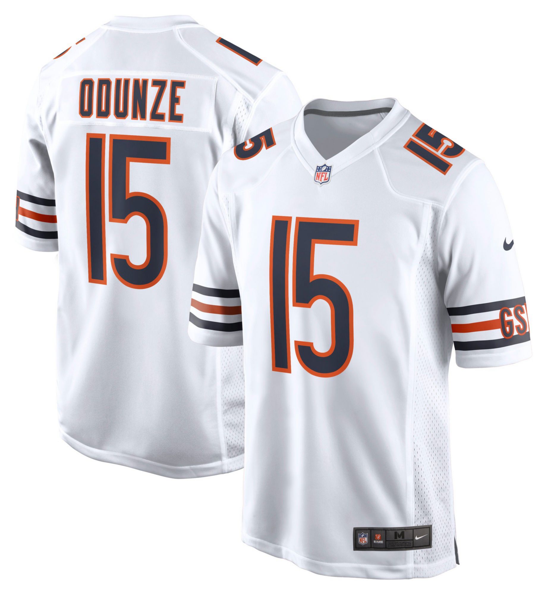 Nike Men's Chicago Bears Rome Odunze #15 White Road Game Jersey | Dick ...
