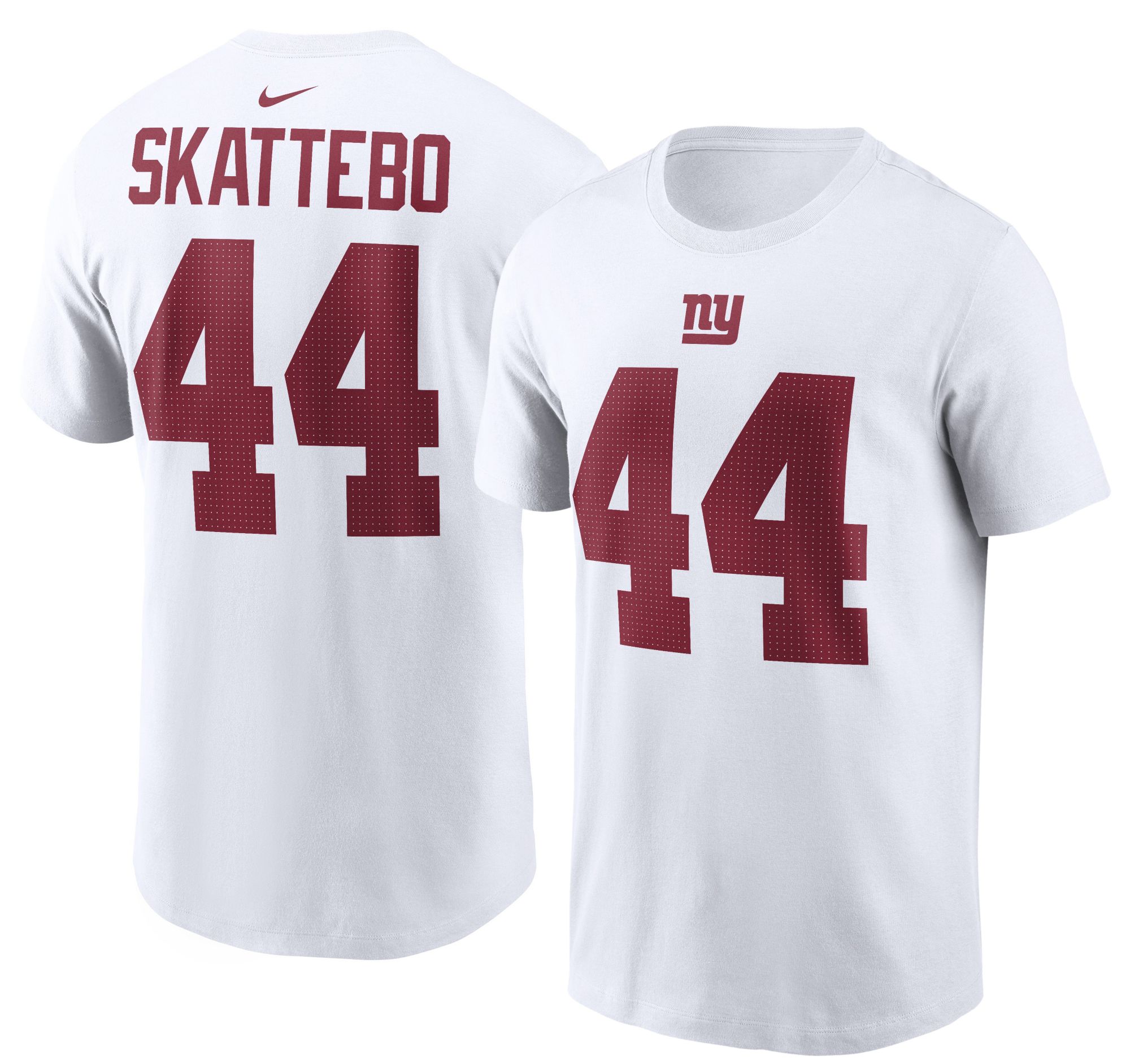 Nike Men's New York Giants White Cam Skattebo #44 T-Shirt | Dick's