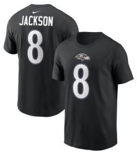 Nike Men's Baltimore Ravens Black Lamar Jackson #8 Alternate T