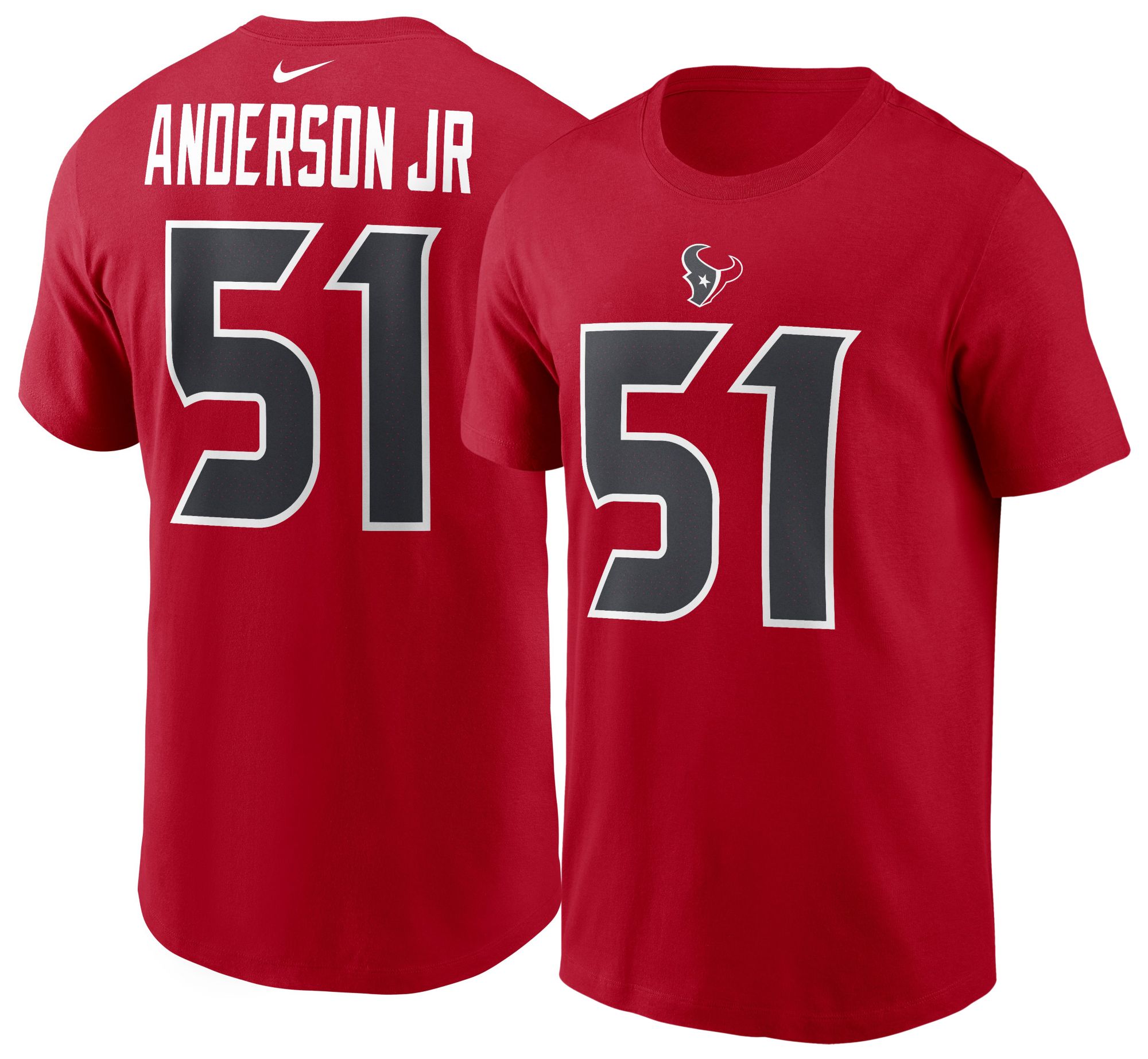 Nike Men's Houston Texans Red Will Anderson Jr. #51 Alternate T