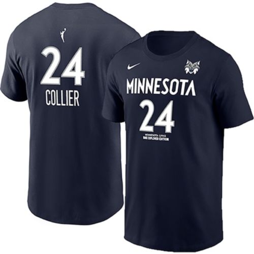 Nike Men's Minnesota Lynx Napheesa Collier #24 Black Rebel T-Shirt