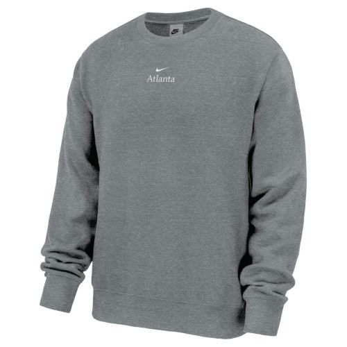 Nike Men's New Orleans Dark Grey Heather Club Fleece Crewneck