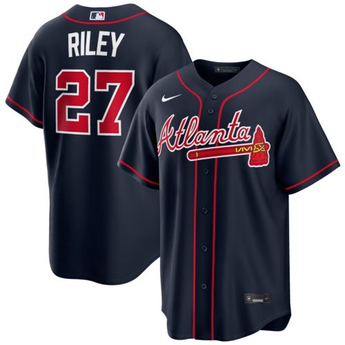 Nike Men's Atlanta Braves Red Austin Riley #27 Alternate Replica