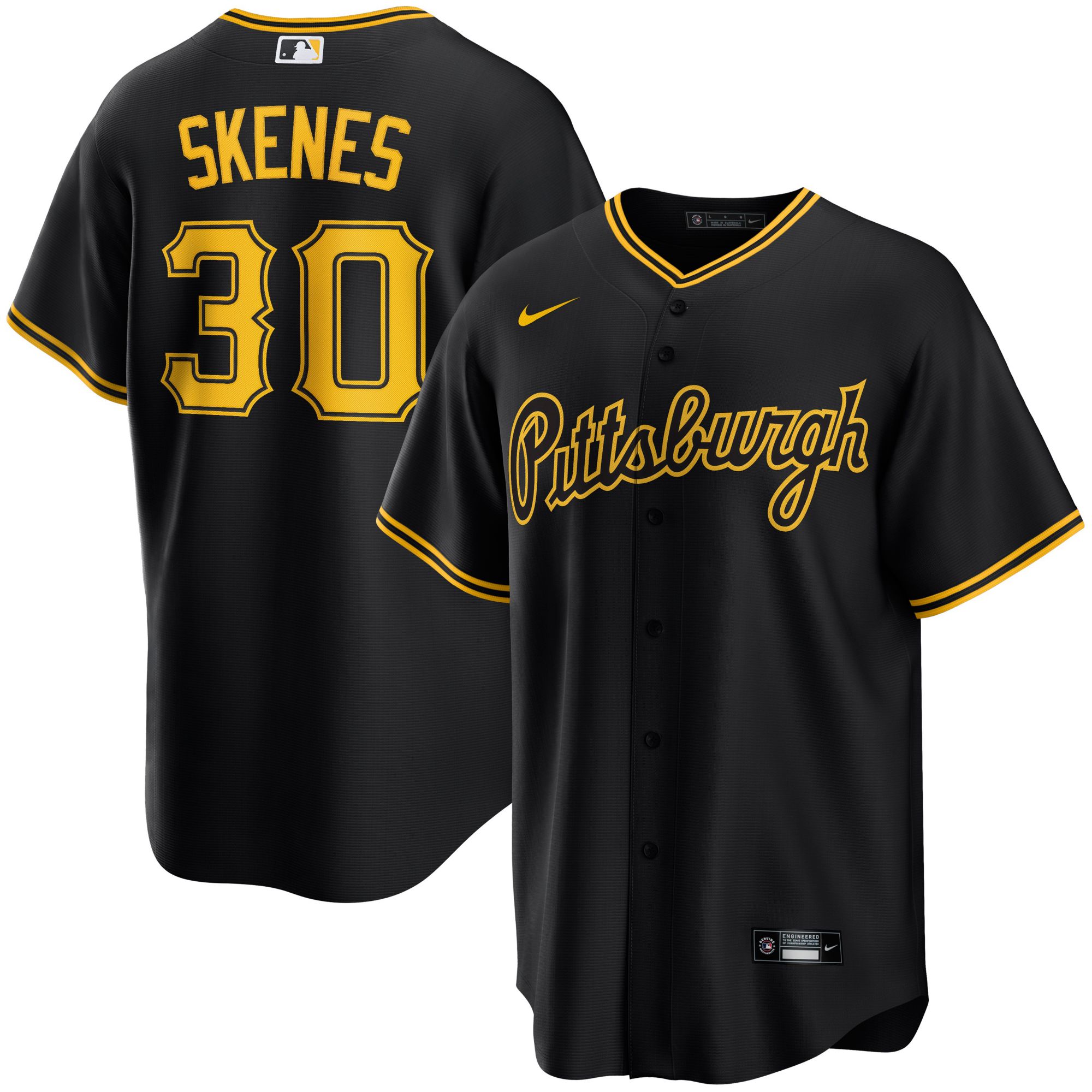 Nike Men's Pittsburgh Pirates Black Paul Skenes #30 Alternate Replica Jersey product image