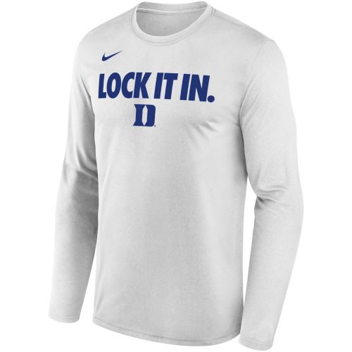 Nike Adult Duke Blue Devils 'Lock It In' White Bench T-Shirt