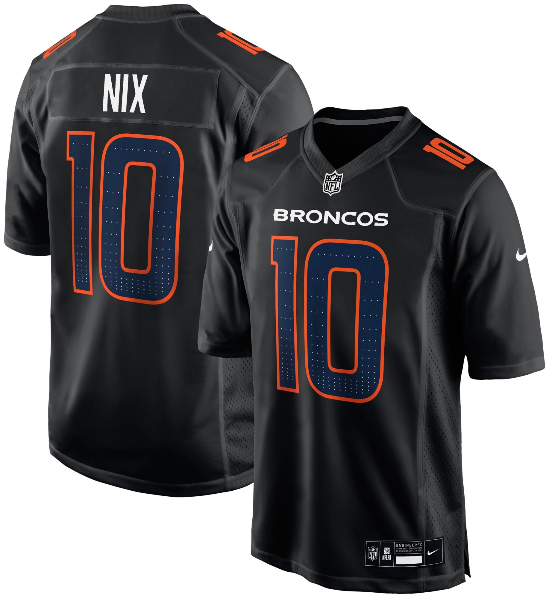 Nike Men's Denver Broncos Bo Nix #10 Black Game Jersey product image