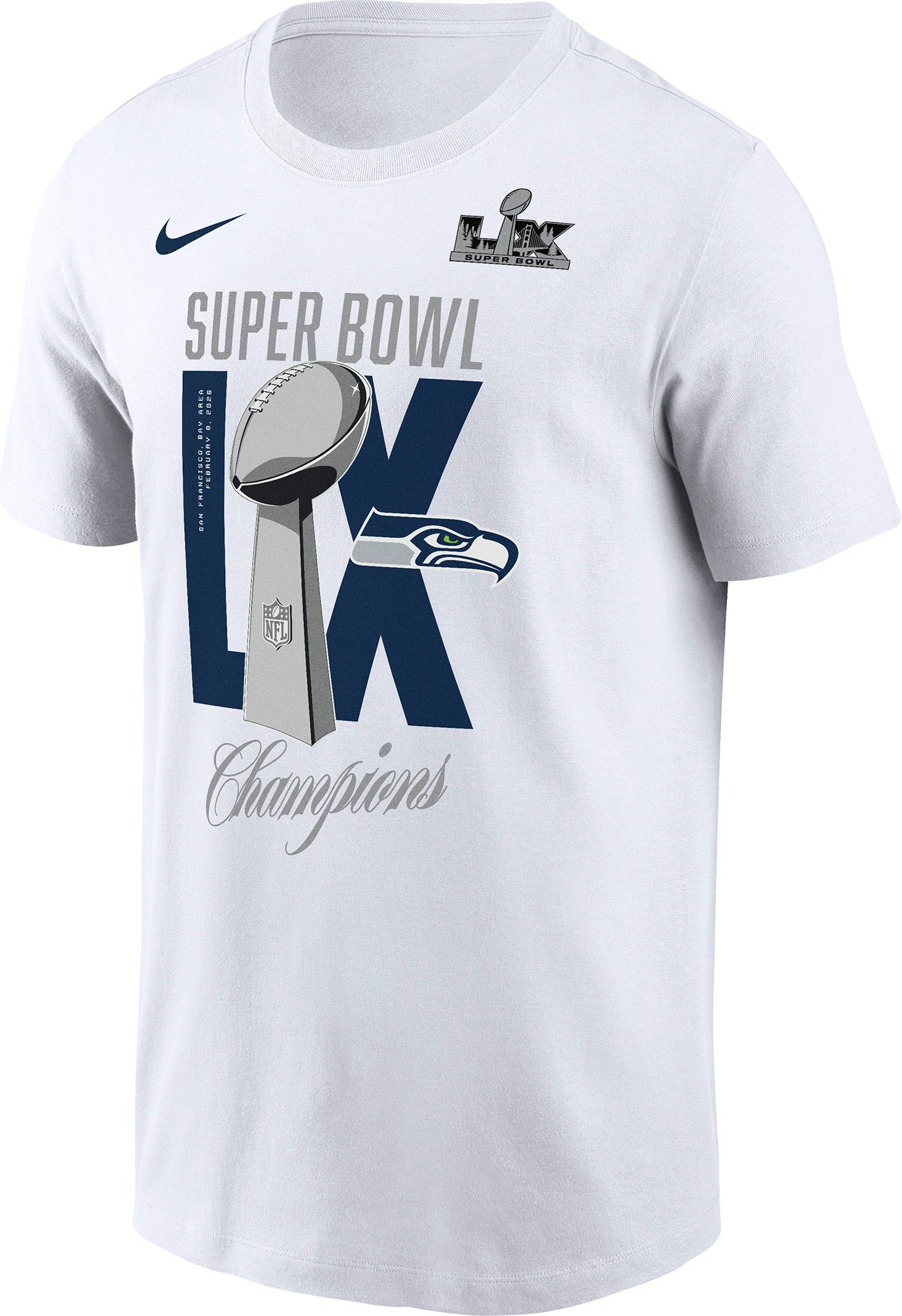 Nike Men's 2025-26 Super Bowl LX Champions Seattle Seahawks Chill Trophy T-Shirt product image