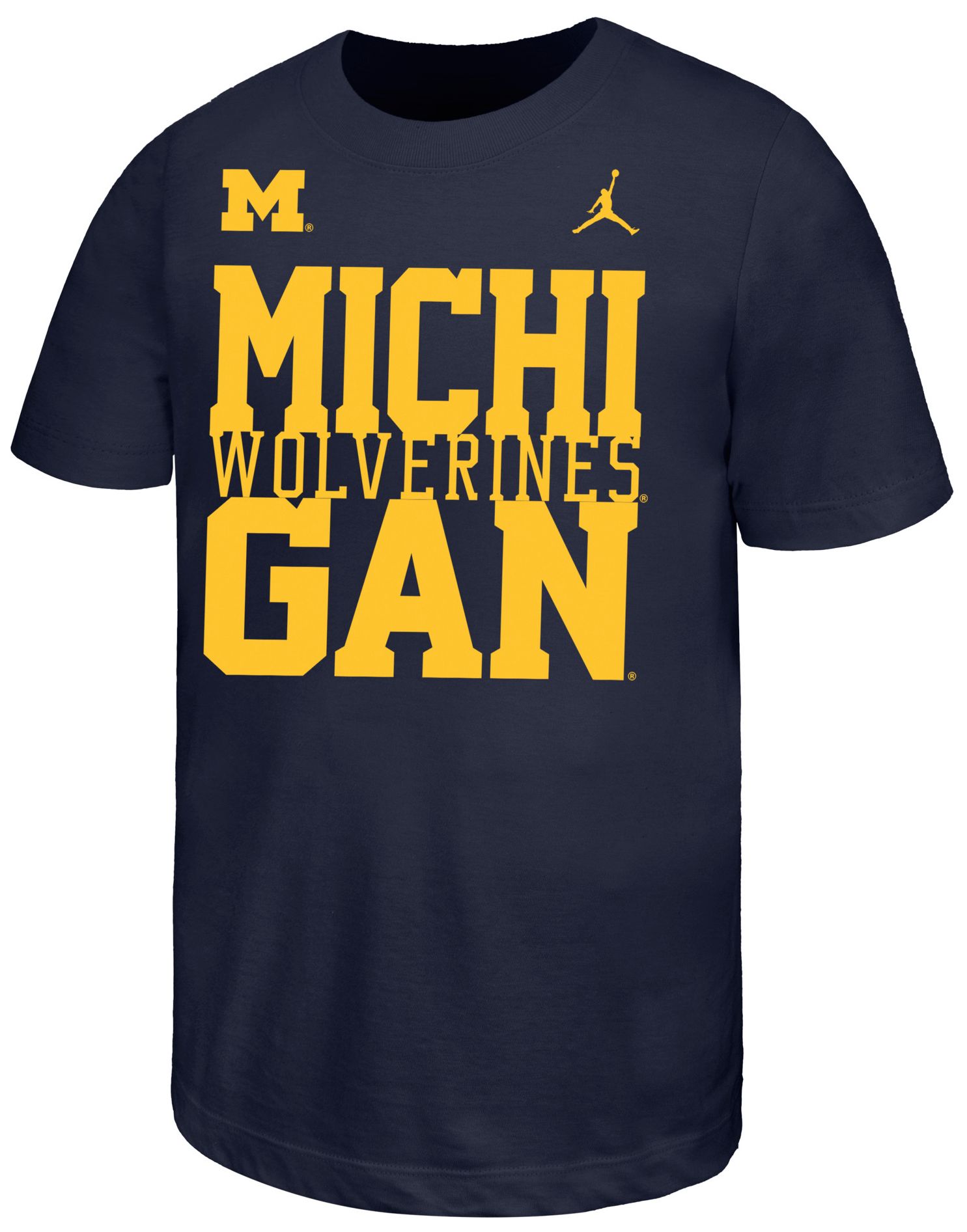 Nike Youth Michigan Wolverines Navy Stacked Name Drop T-Shirt