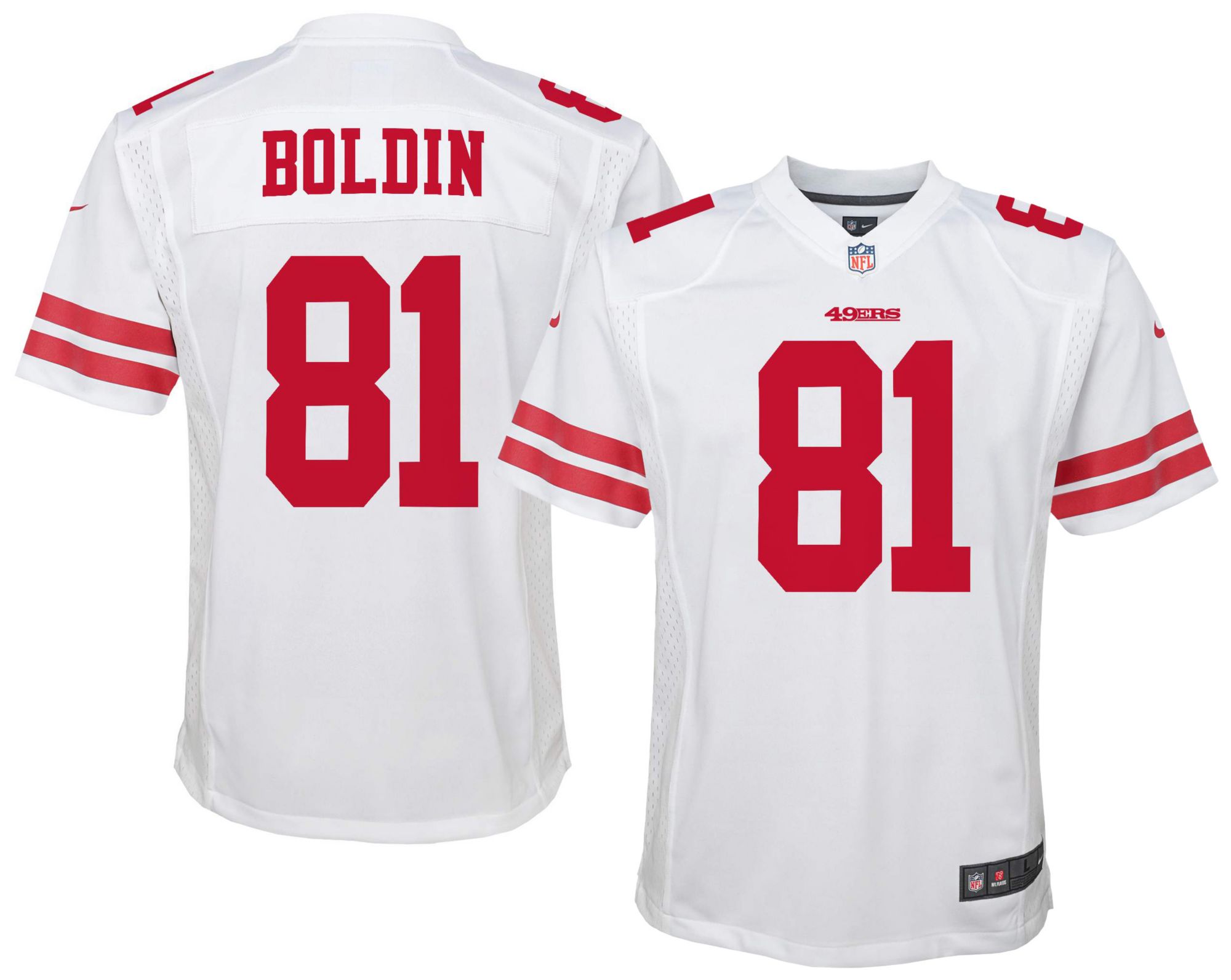 Nike Youth San Francisco 49ers Terrell Owens #81 White Road Game