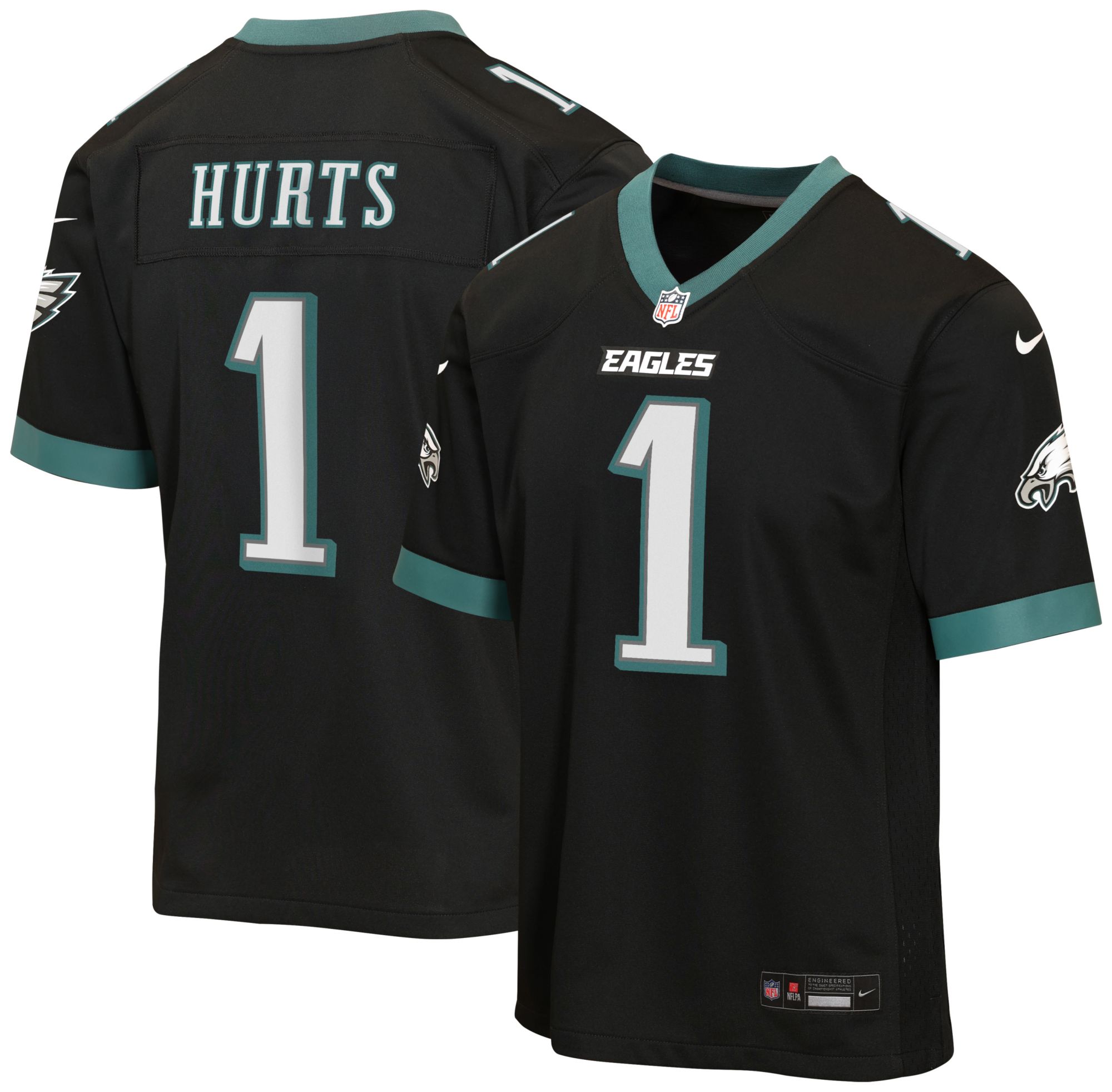 Nike Youth Philadelphia Eagles Jalen Hurts #1 Black Alternate Game