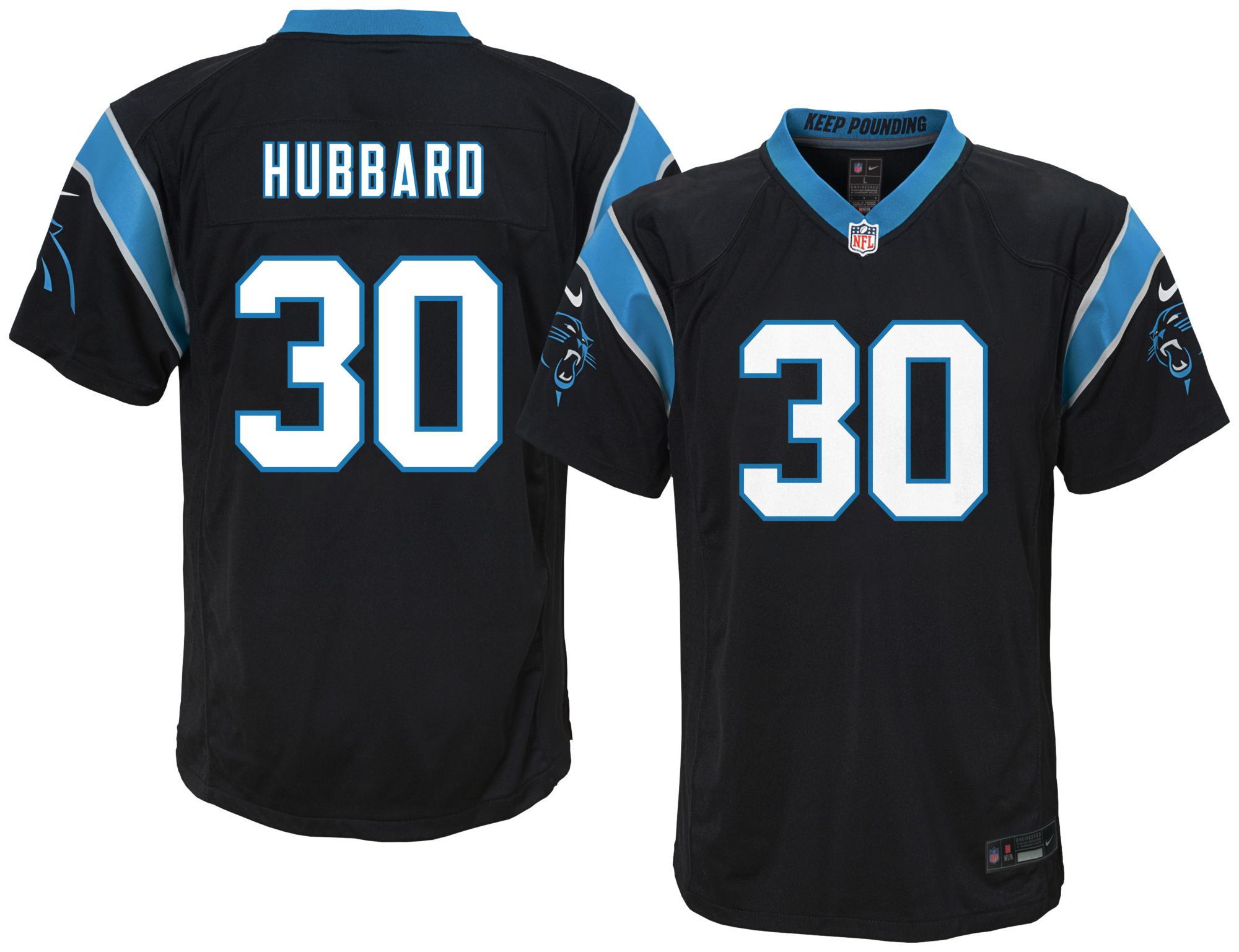 Nike Youth Carolina Panthers Chuba Hubbard #30 Black Home Game