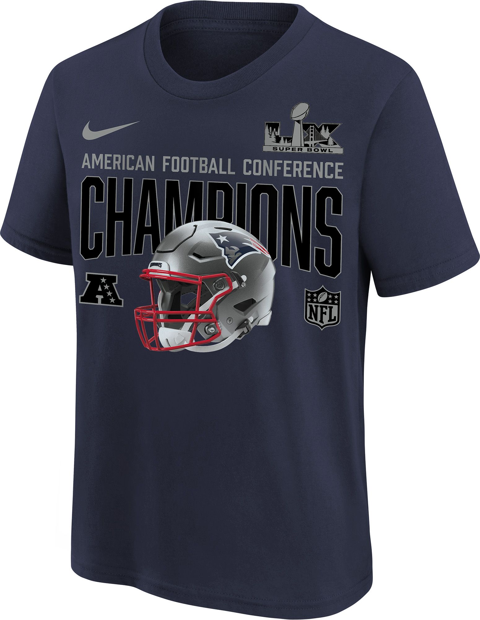 Nike Youth 2025-26 AFC Champions New England Patriots Helmet T-Shirt product image
