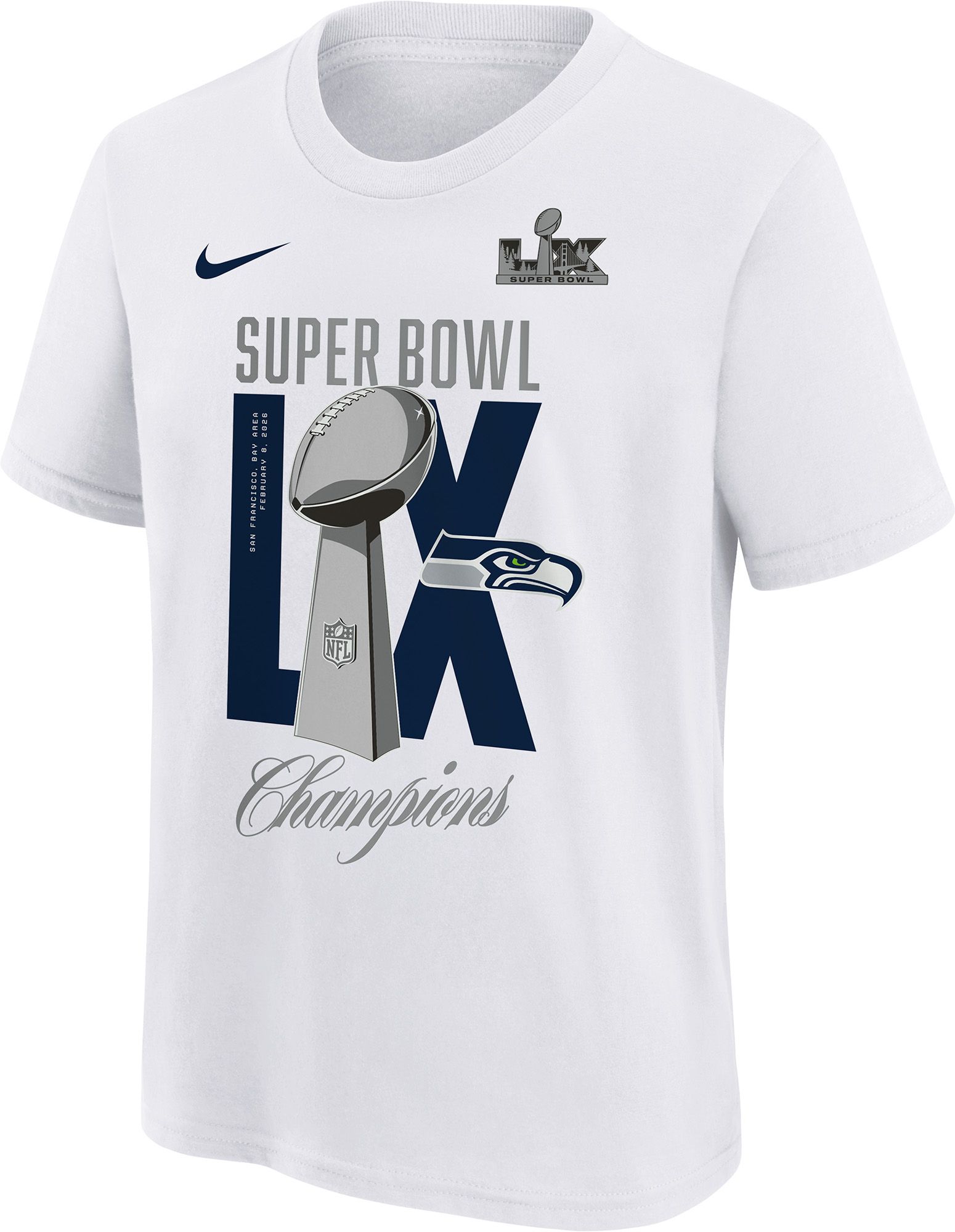 Nike Youth 2025-26 Super Bowl LX Champions Seattle Seahawks Chill Trophy T-Shirt product image