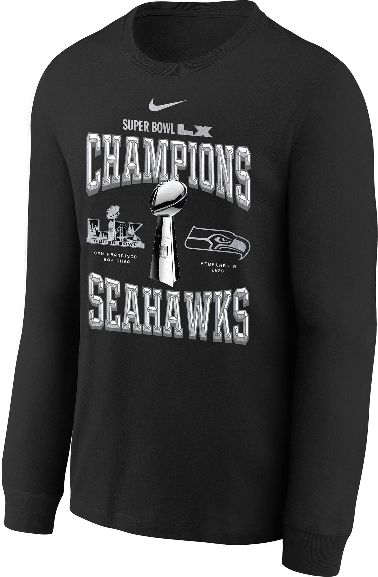 Nike Youth 2025-26 Super Bowl LX Champions Seattle Seahawks Locker Room Long Sleeve Shirt product image