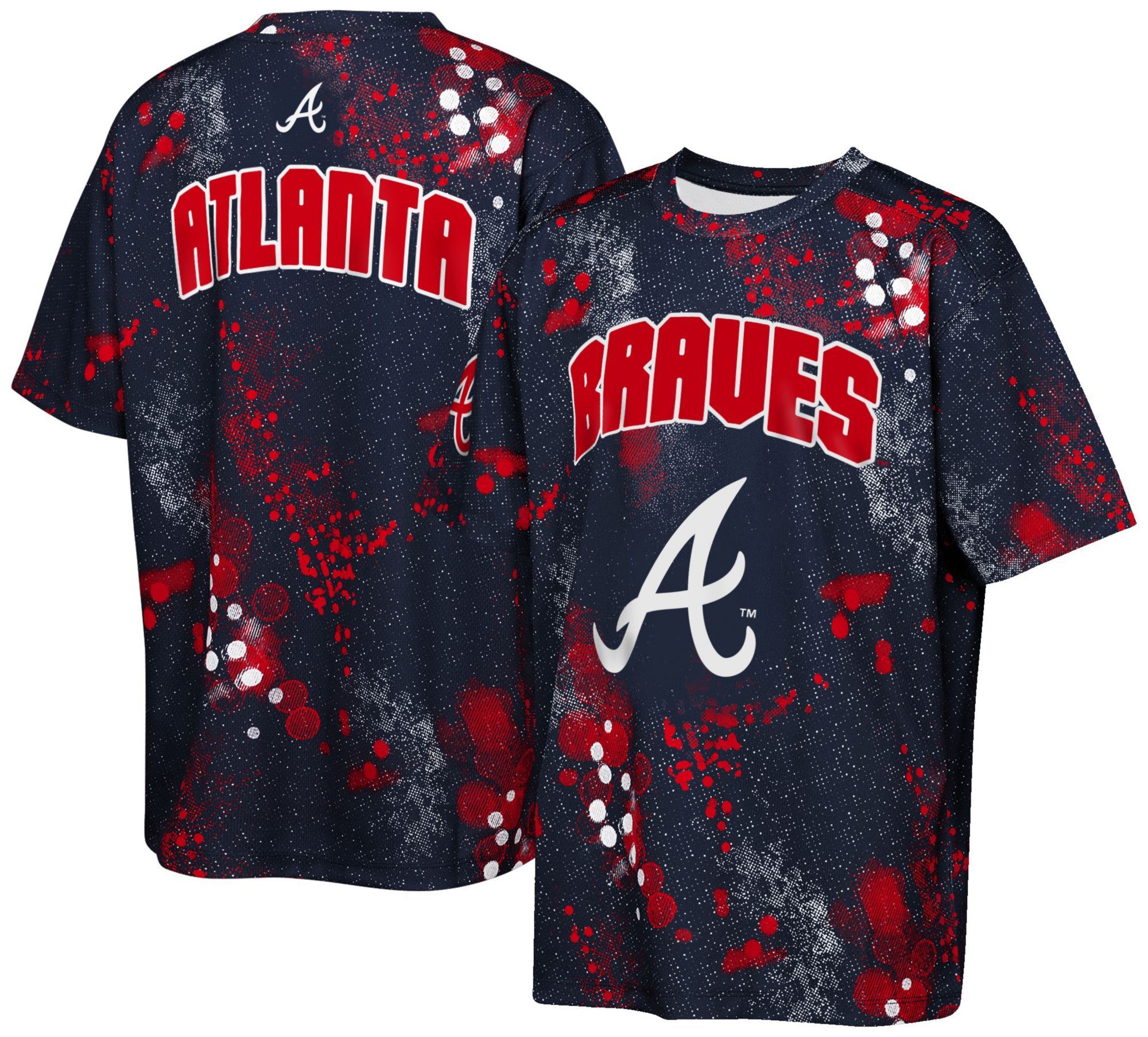 Outerstuff Boys' Atlanta Braves Blue Stadium Lights T-Shirt