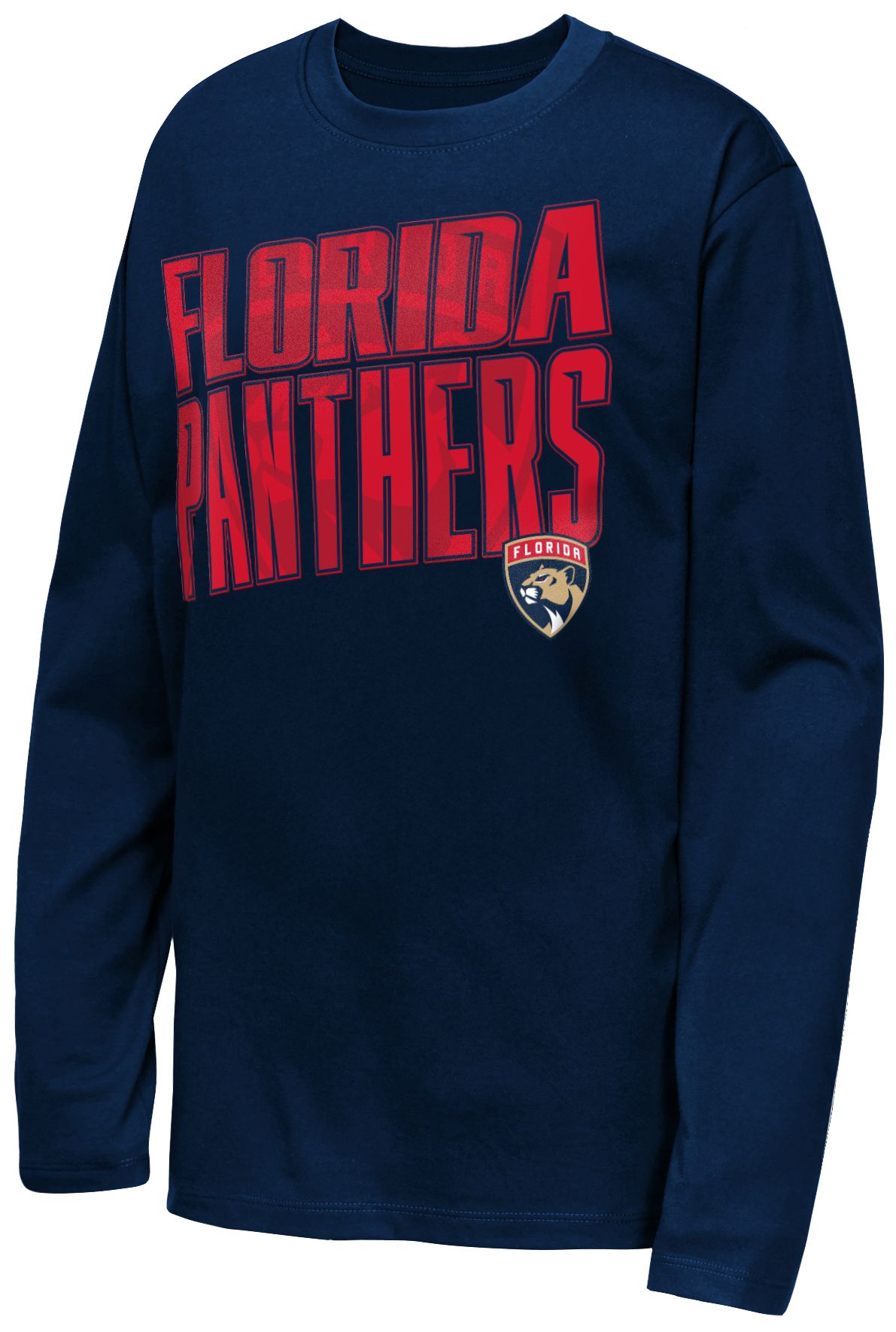 NHL Youth Florida Panthers Navy Set the Tone Long Sleeve Shirt