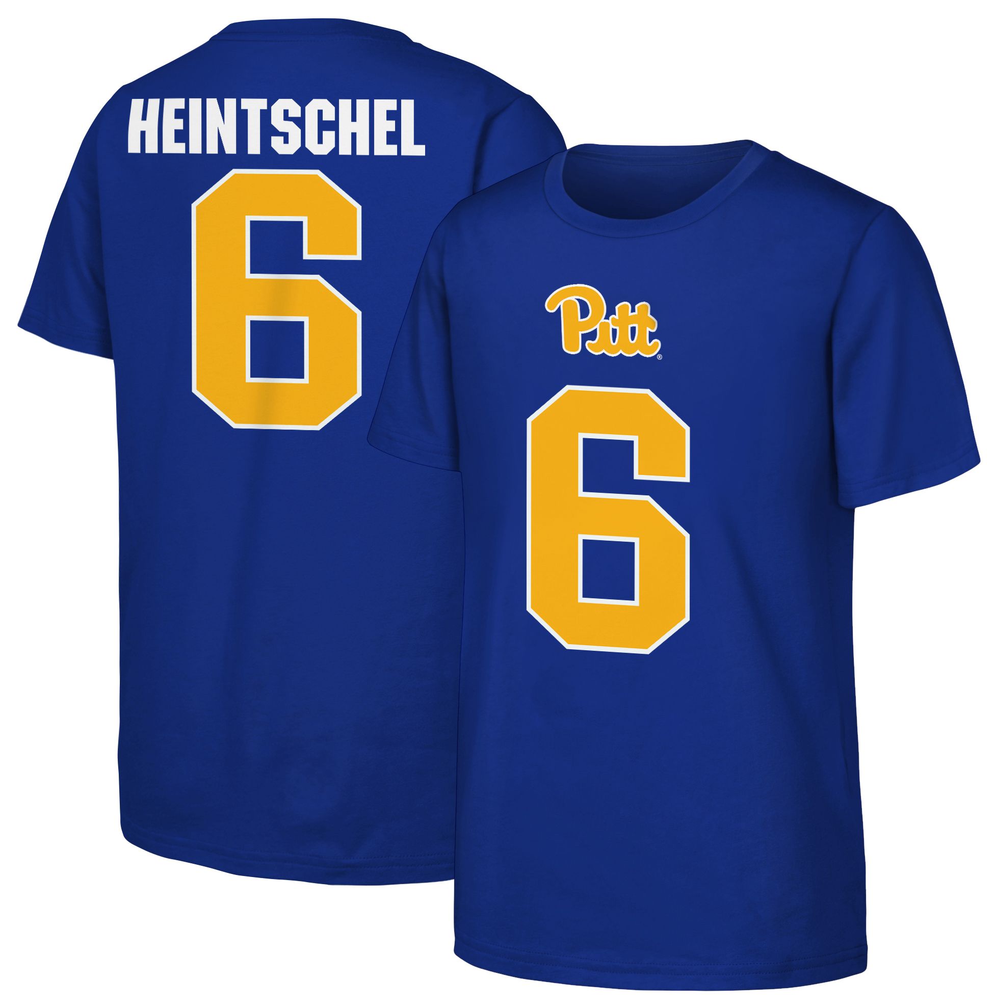 NCAA Youth Pitt Panthers Royal Mason Heintschel #6 T-Shirt
