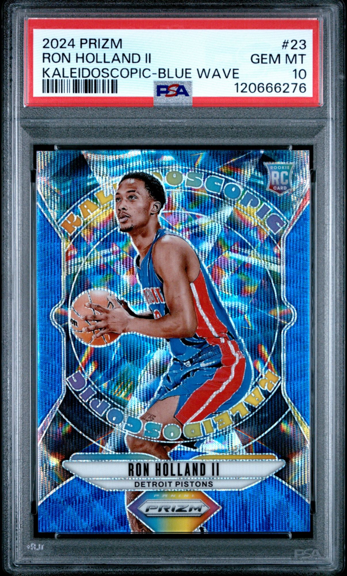 2024 Panini Prizm Kaleidoscopic 23 Ron Holland II Blue Wave PSA 10 product image