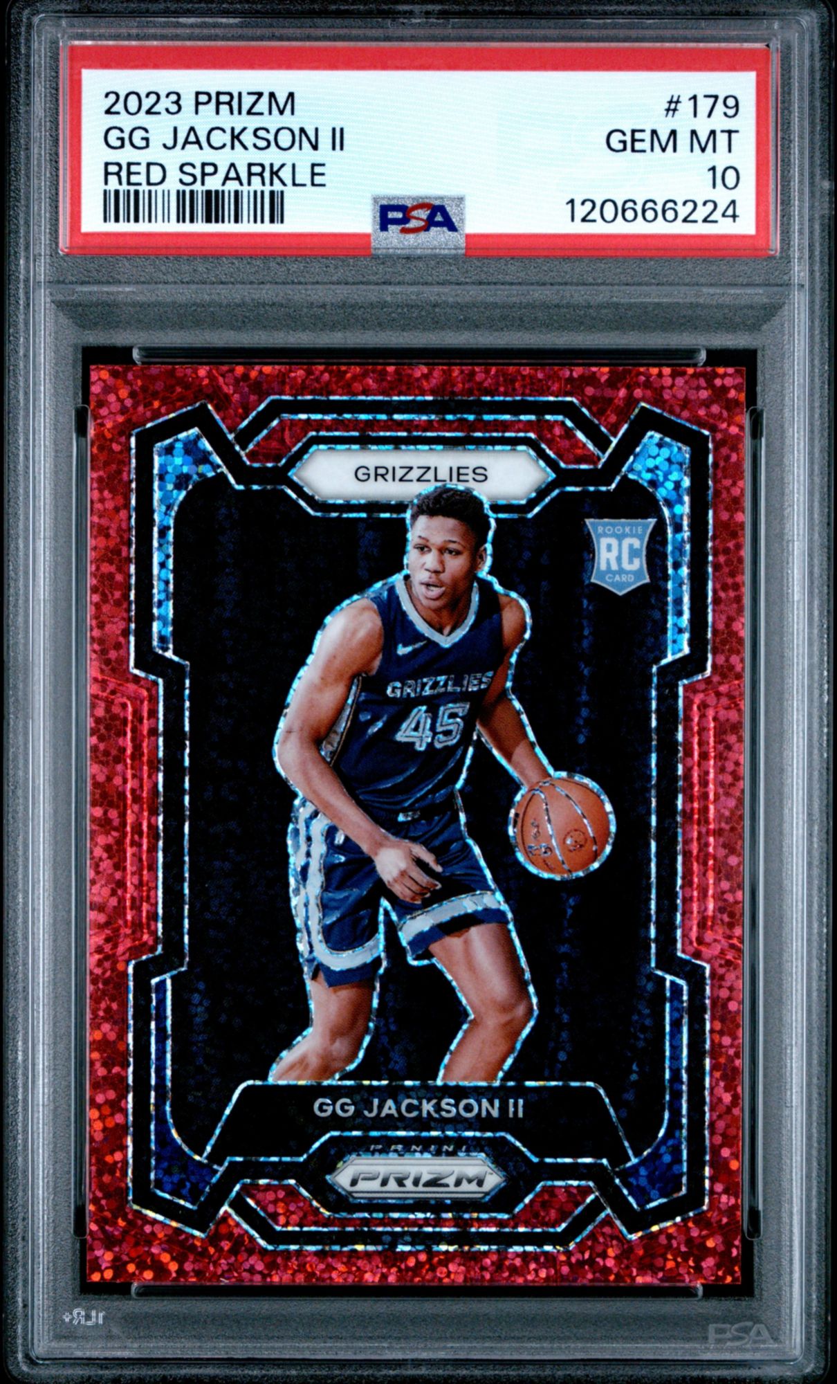 2023 Panini Prizm 179 Gg Jackson II Red Sparkle PSA 10 product image