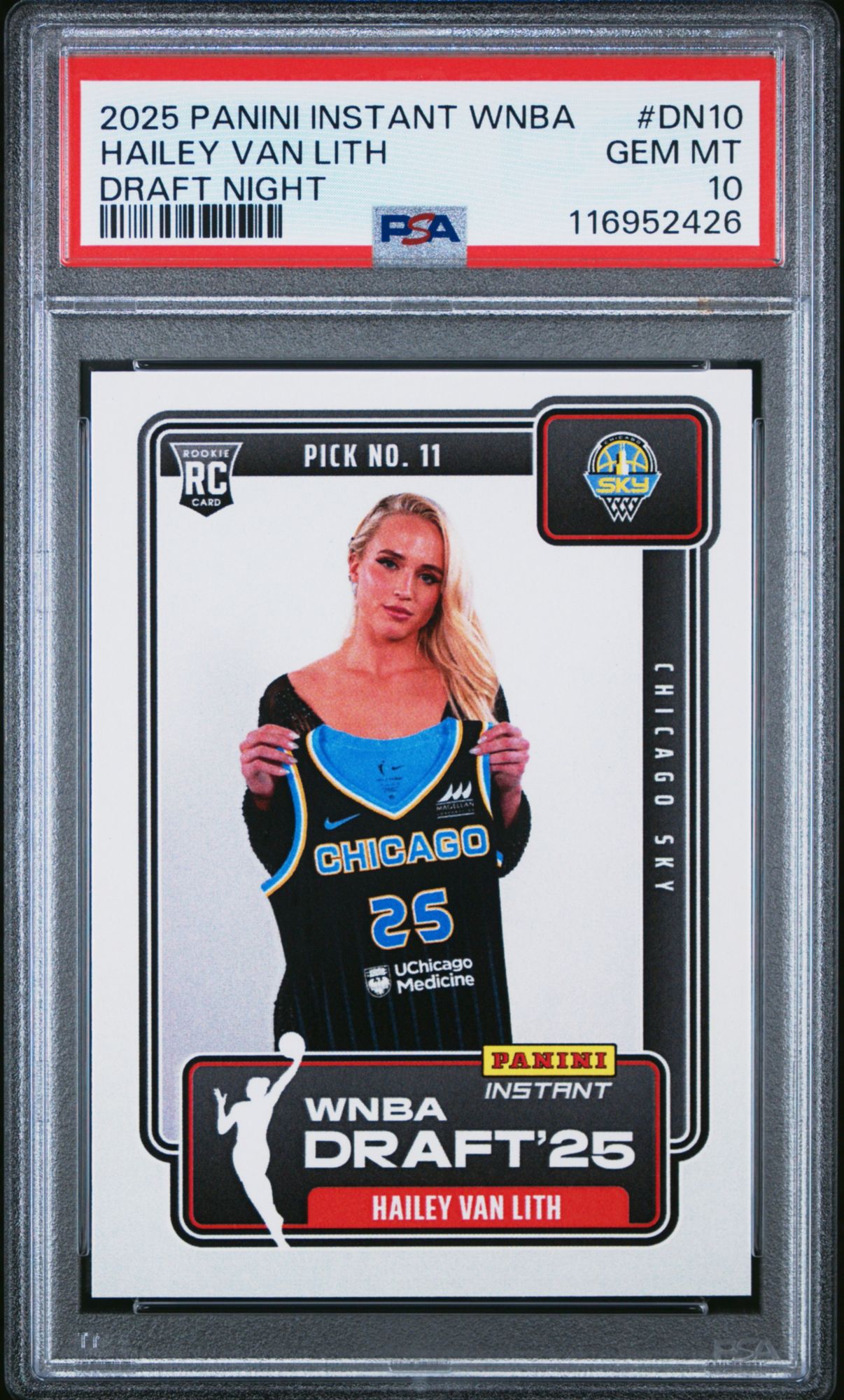 2025 Panini Instant WNBA Draft Night Dn10 Hailey Van Lith PSA 10 product image
