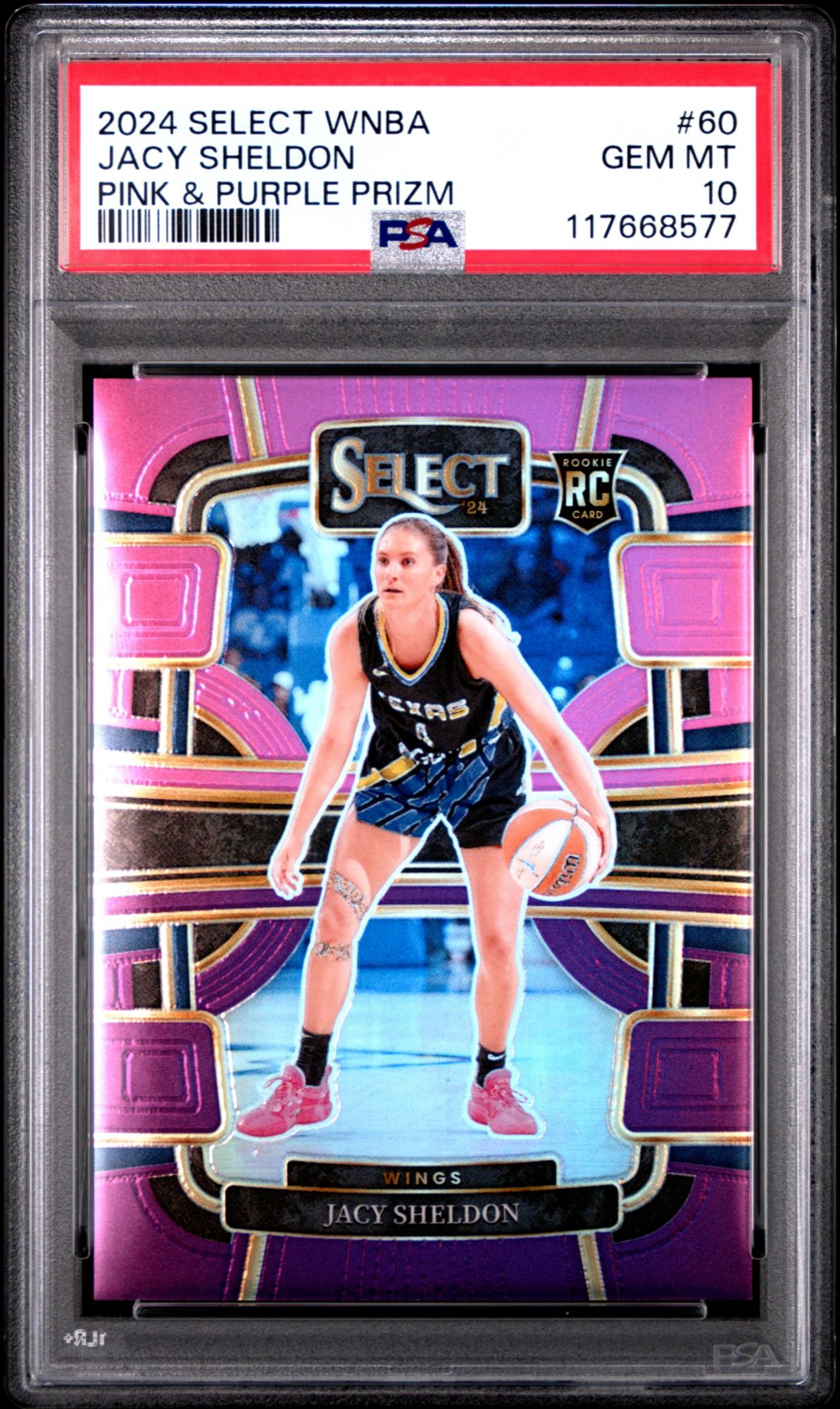 2024 Panini Select Wnba 60 Jacy Sheldon Pink & Purple Prizm PSA 10