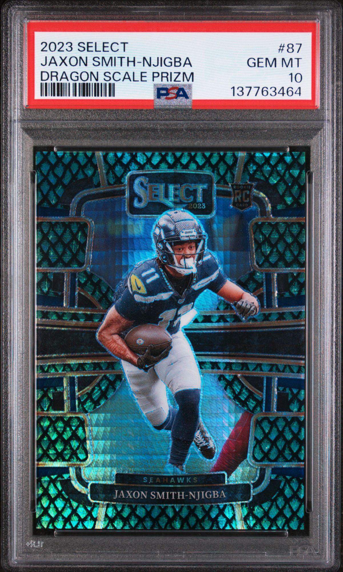 2023 Panini Select 87 Jaxon Smith-Njigba Dragon Scale Prizm PSA 10
