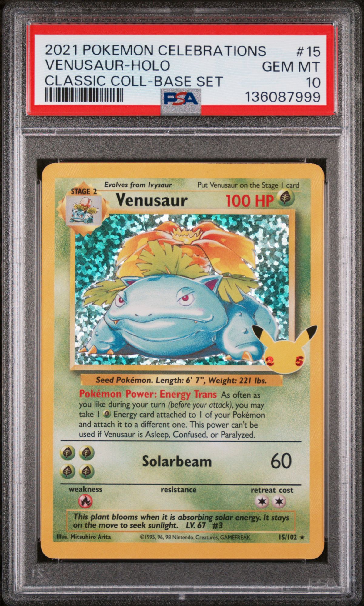 venusaur holo pokemon card Tokyo Snack Box the trusted official grading guarantees its condition ACE 9 - Venusaur -
