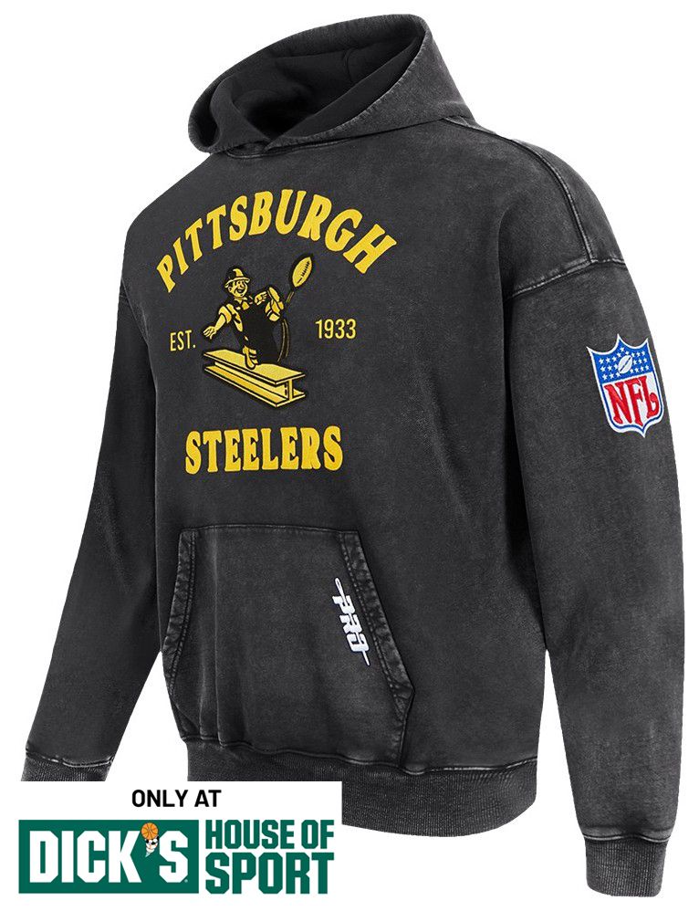 Pittsburgh Steelers フード付きスウェットシャツ Pro Standard Men's Pittsburgh Steelers Washed Black First Team