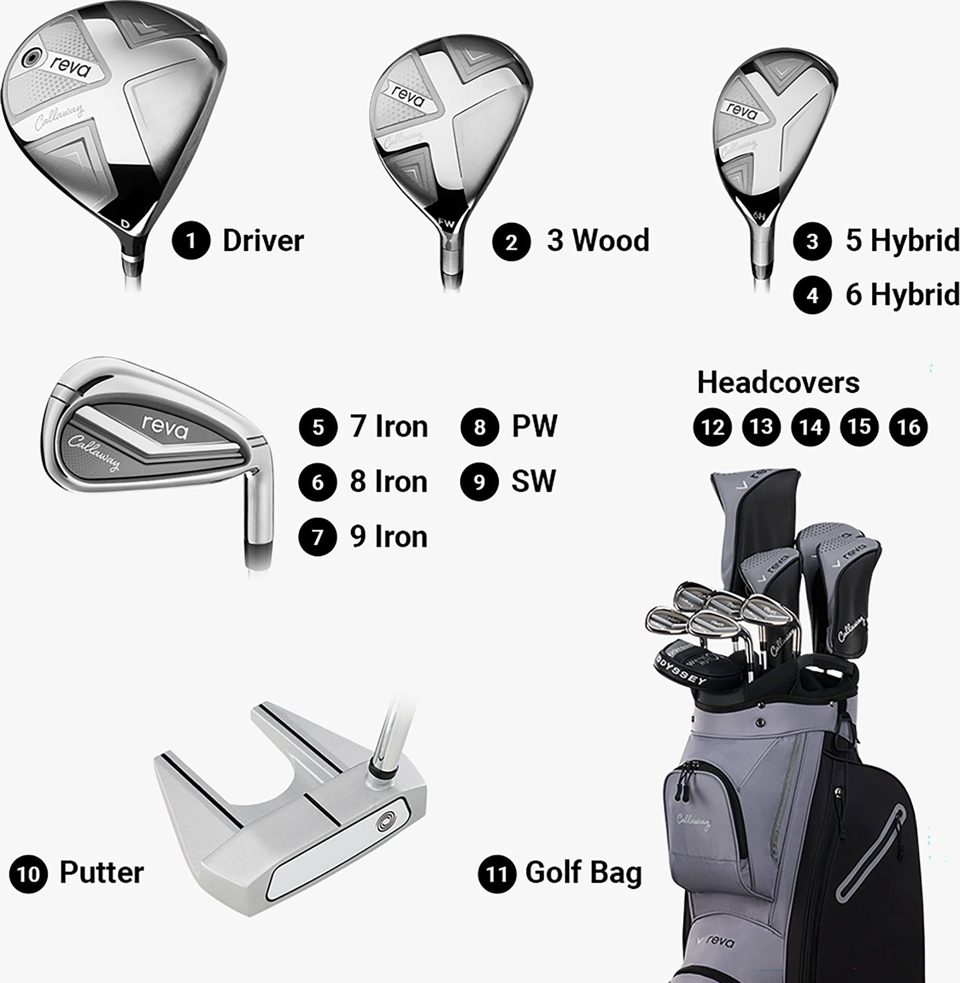 Callaway Women's 2026 REVA Cart Bag 11-Piece Complete Set product image