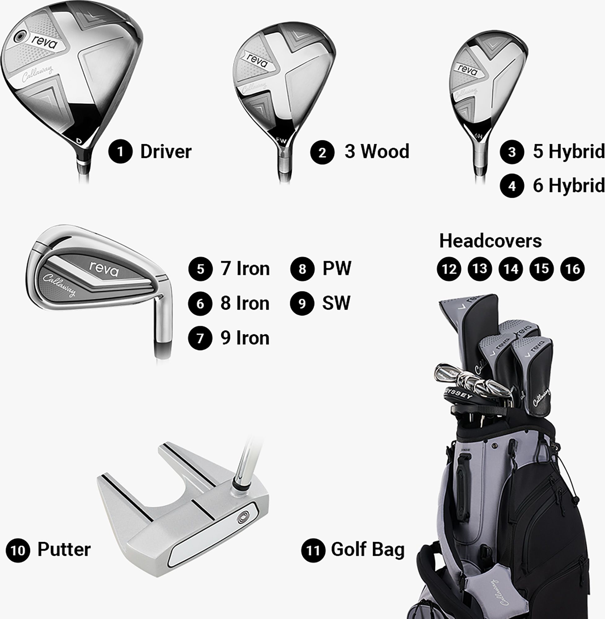 Callaway Women's 2026 REVA Stand Bag 11-Piece Complete Set product image
