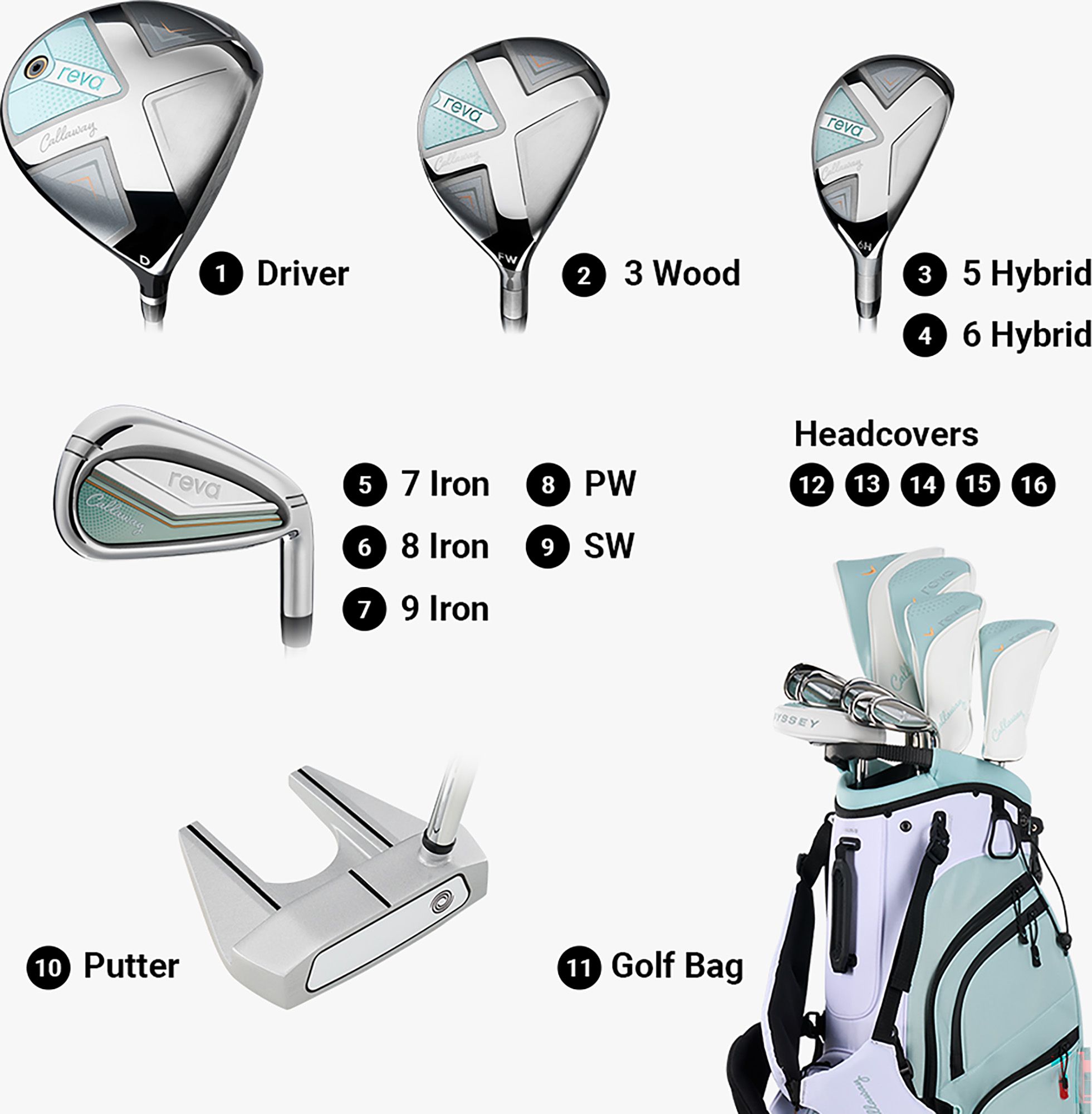 Callaway Women's 2026 REVA Stand Bag 11-Piece Complete Set product image