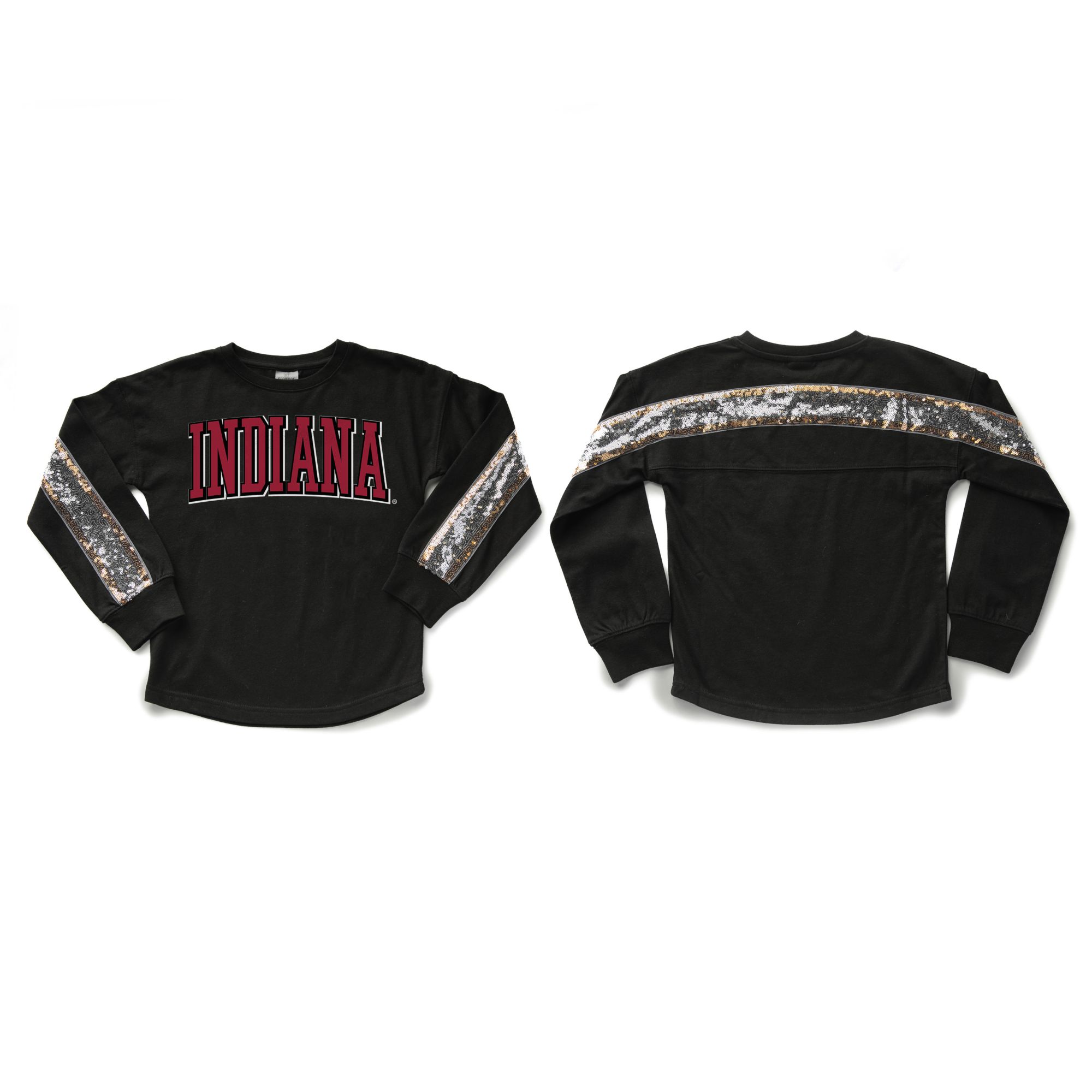 Gameday Couture Girls' Indiana Hoosiers Black Sequin Crewneck Sweatshirt product image