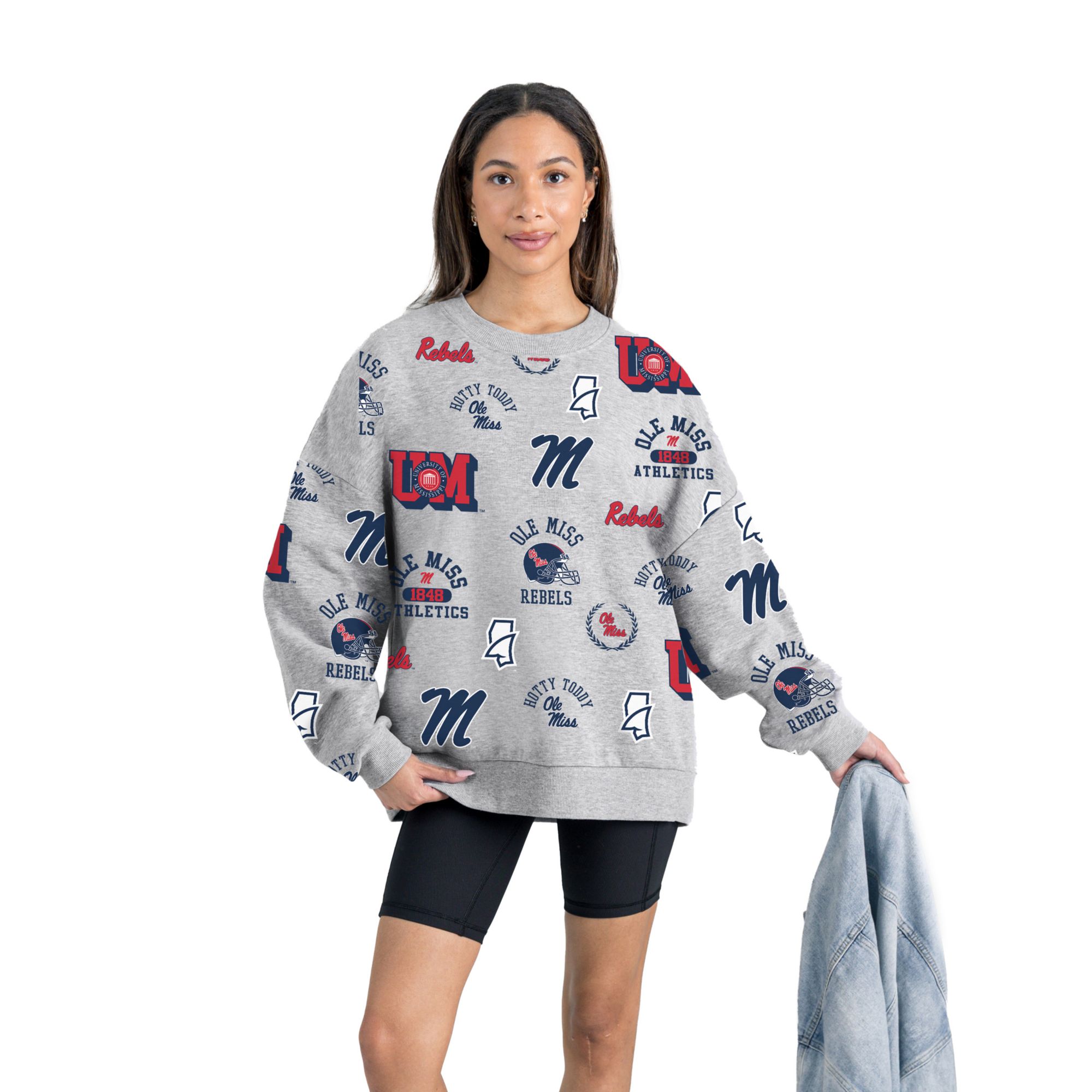 Gameday Couture Women's Ole Miss Rebels Grey Repeat Crewneck Sweatshirt product image