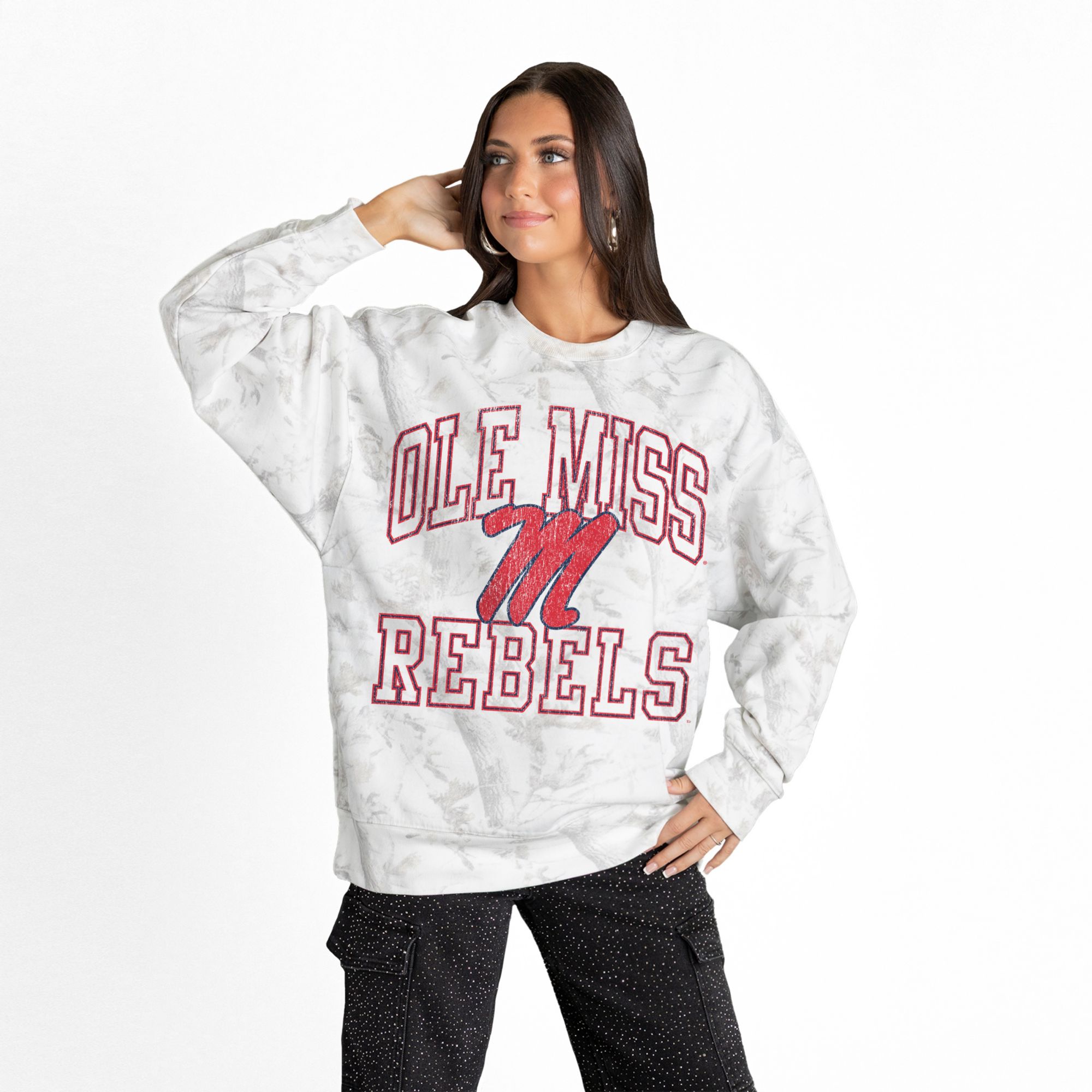 Gameday Couture Women's Ole Miss Rebels White Camo Crewneck Sweatshirt product image