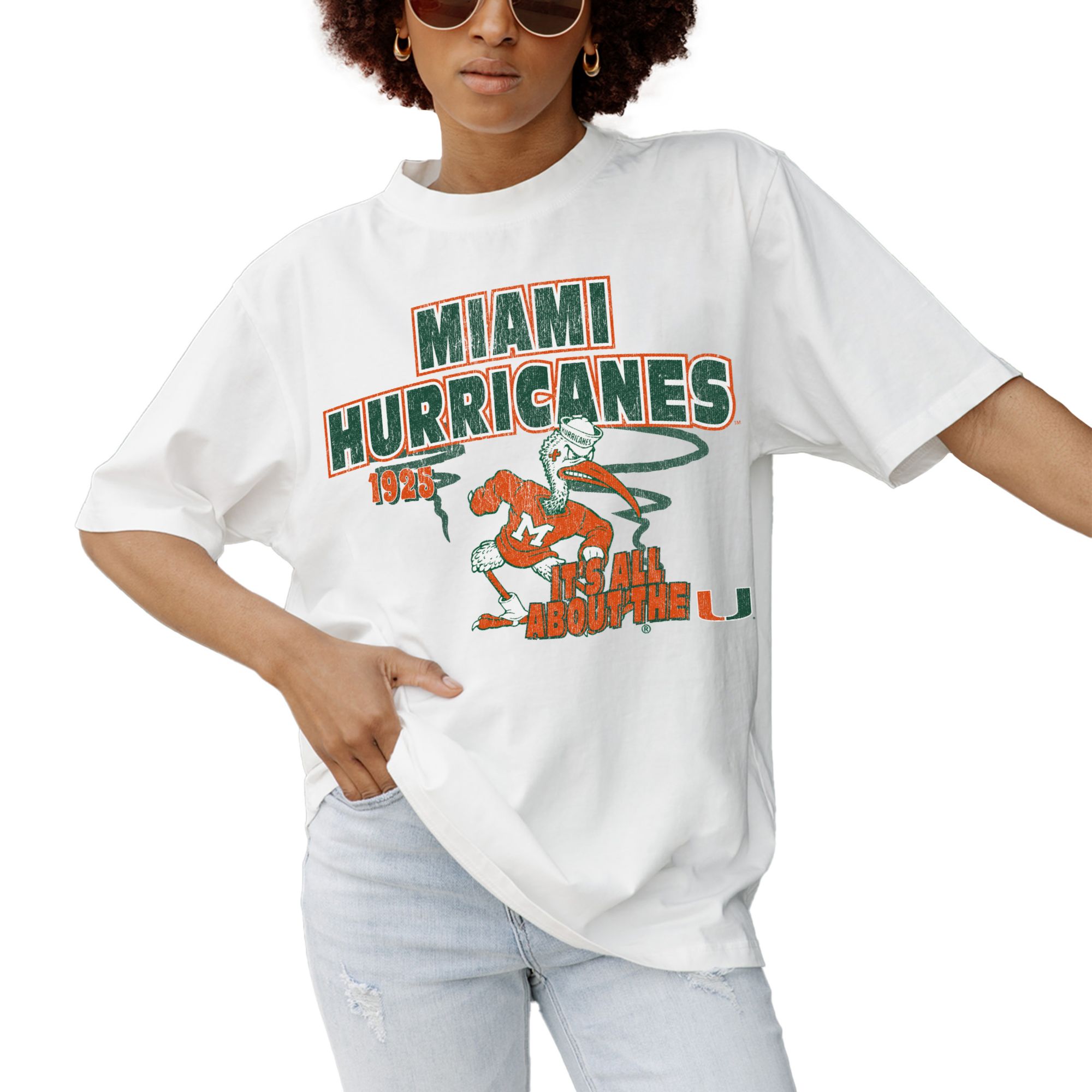 Gameday Couture Women's Miami Hurricanes White Oversized T-Shirt product image