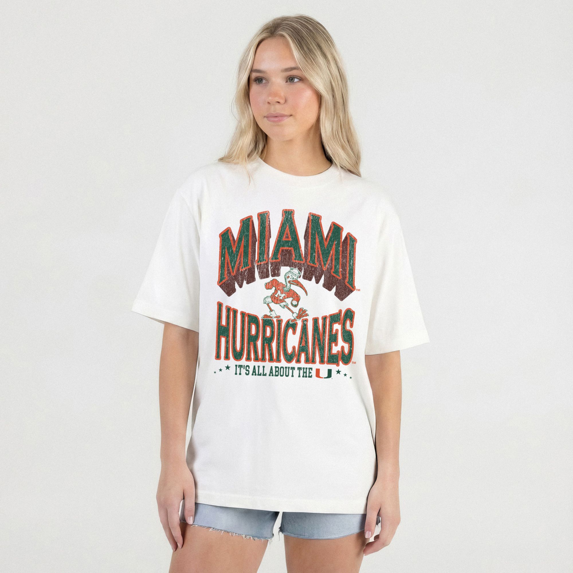 Gameday Couture Women's Miami Hurricanes White Oversized T-Shirt product image