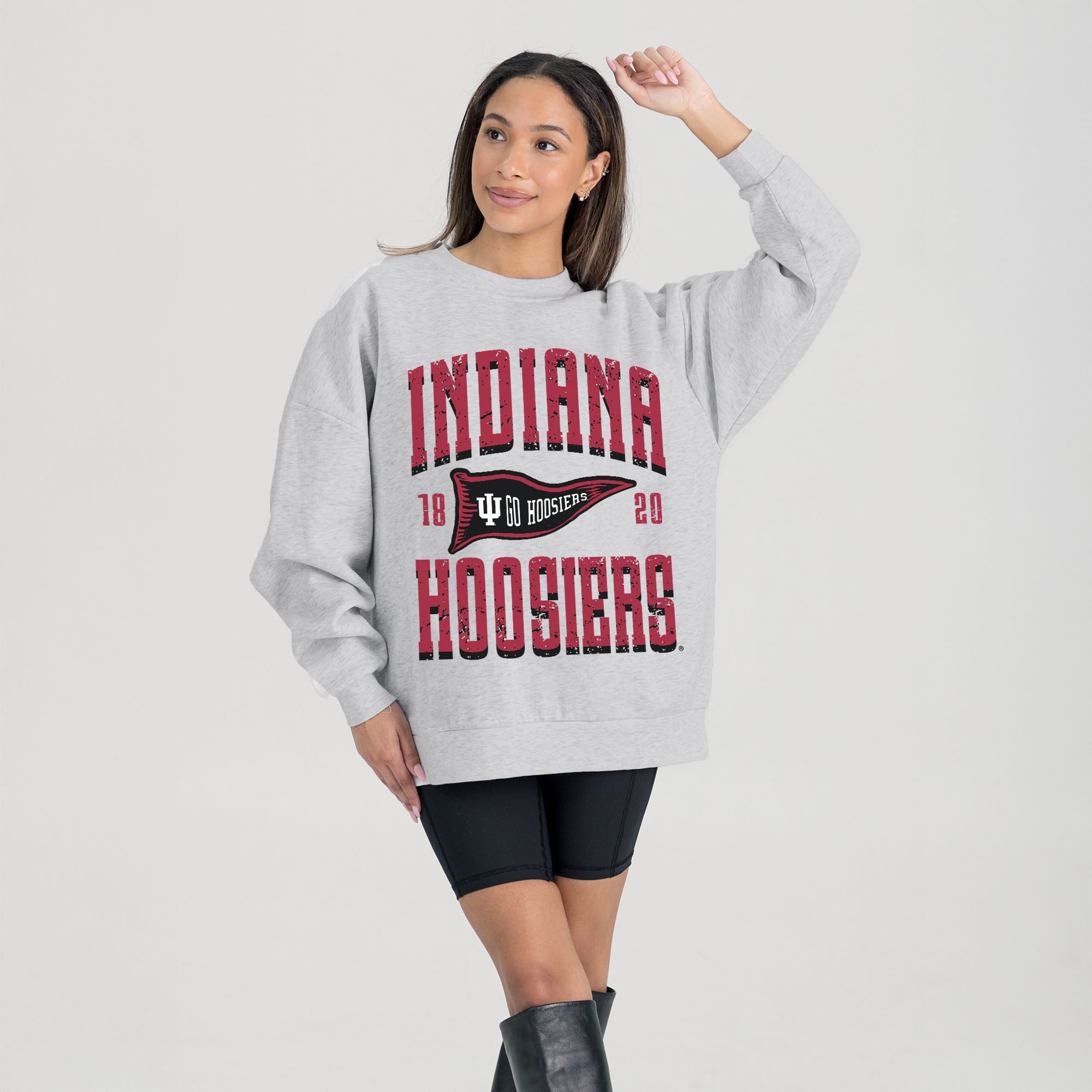 Gameday Couture Women's Indiana Hoosiers Grey Premium Crewneck Sweatshirt product image