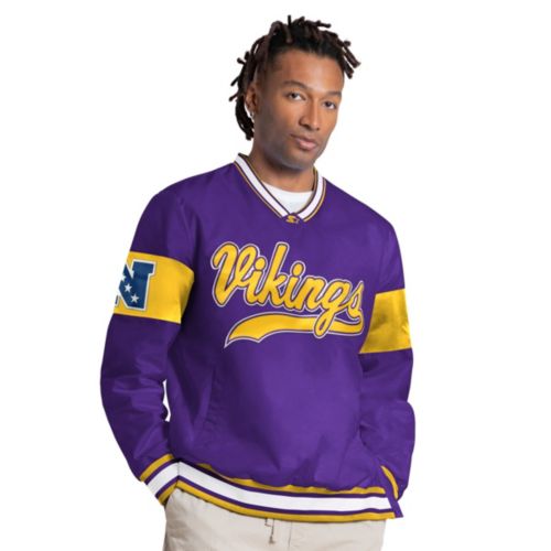 Starter Men's Minnesota Vikings Purple Throwback 1/2 Zip Jacket