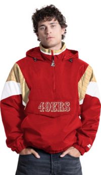 Starter Men's San Francisco 49ers Red Throwback 1/2 Zip Jacket